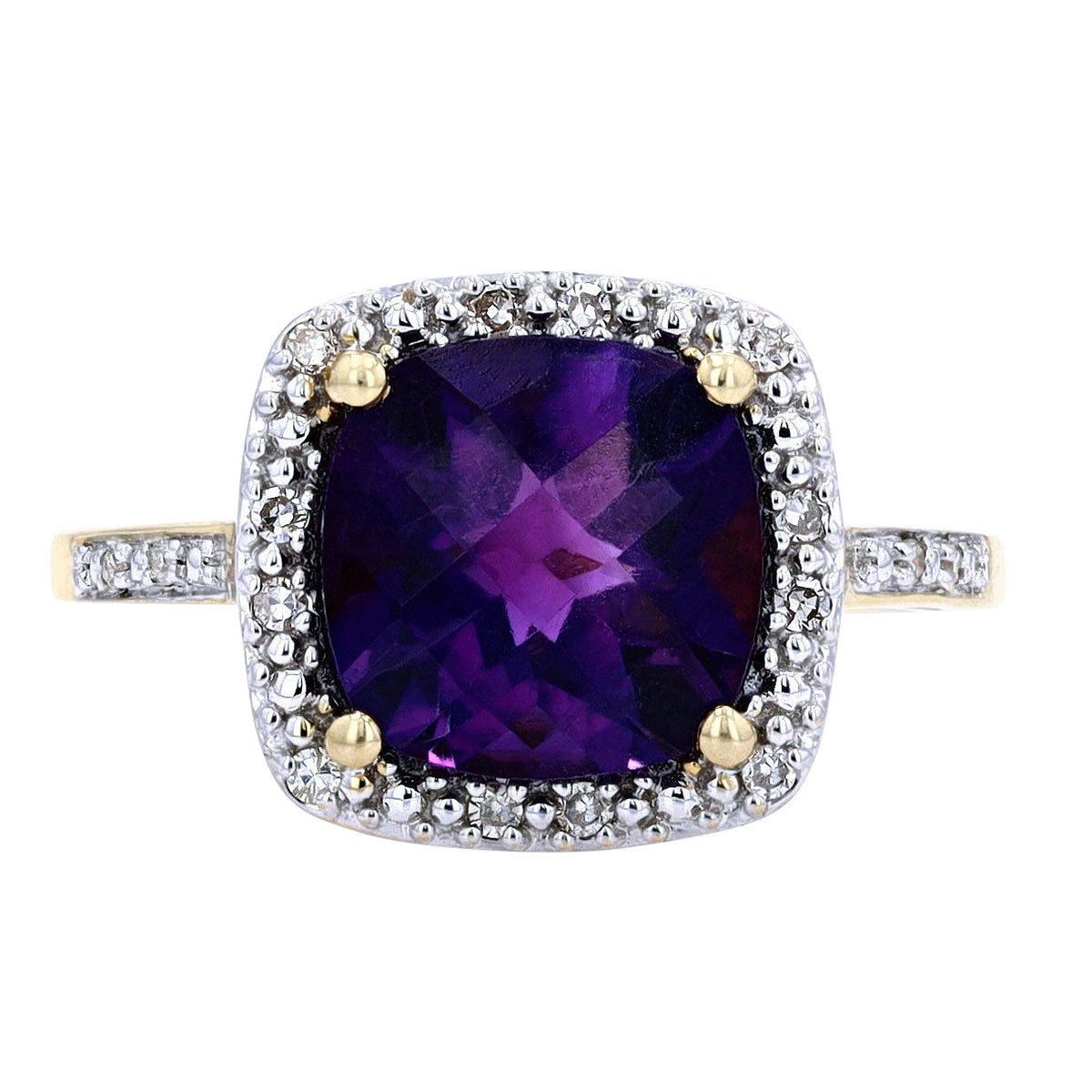 14K Checkerboard Cushion Cut Gemstone Ring<p><strong>More Colors Available</p></strong>