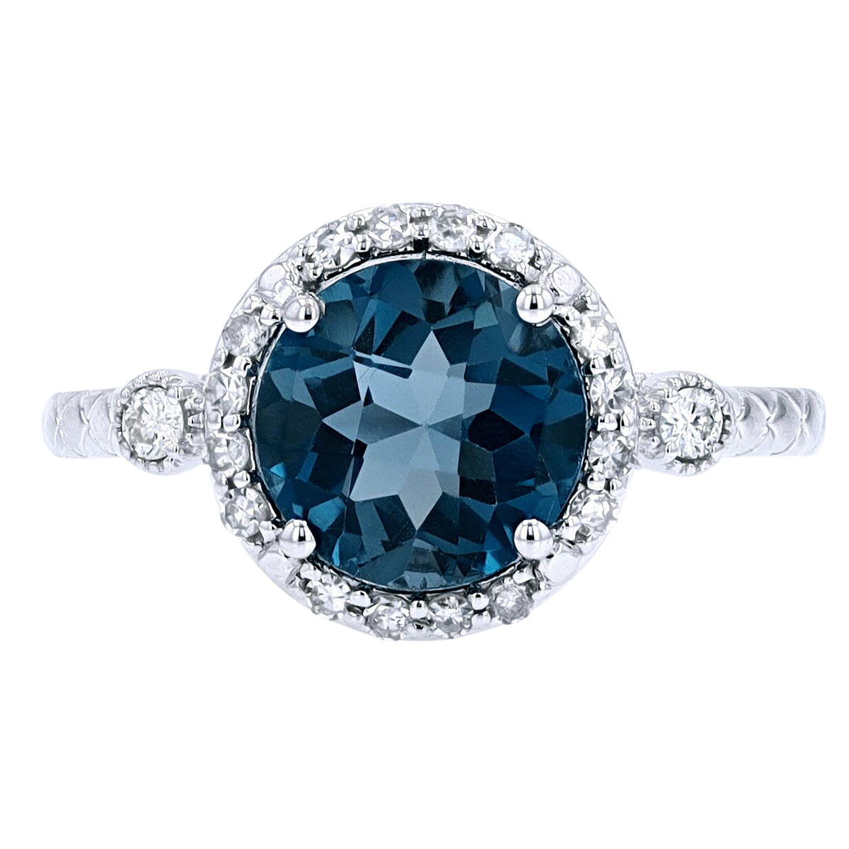 14K Halo Gemstone Ring<p><strong>More Colors Available</p></strong>