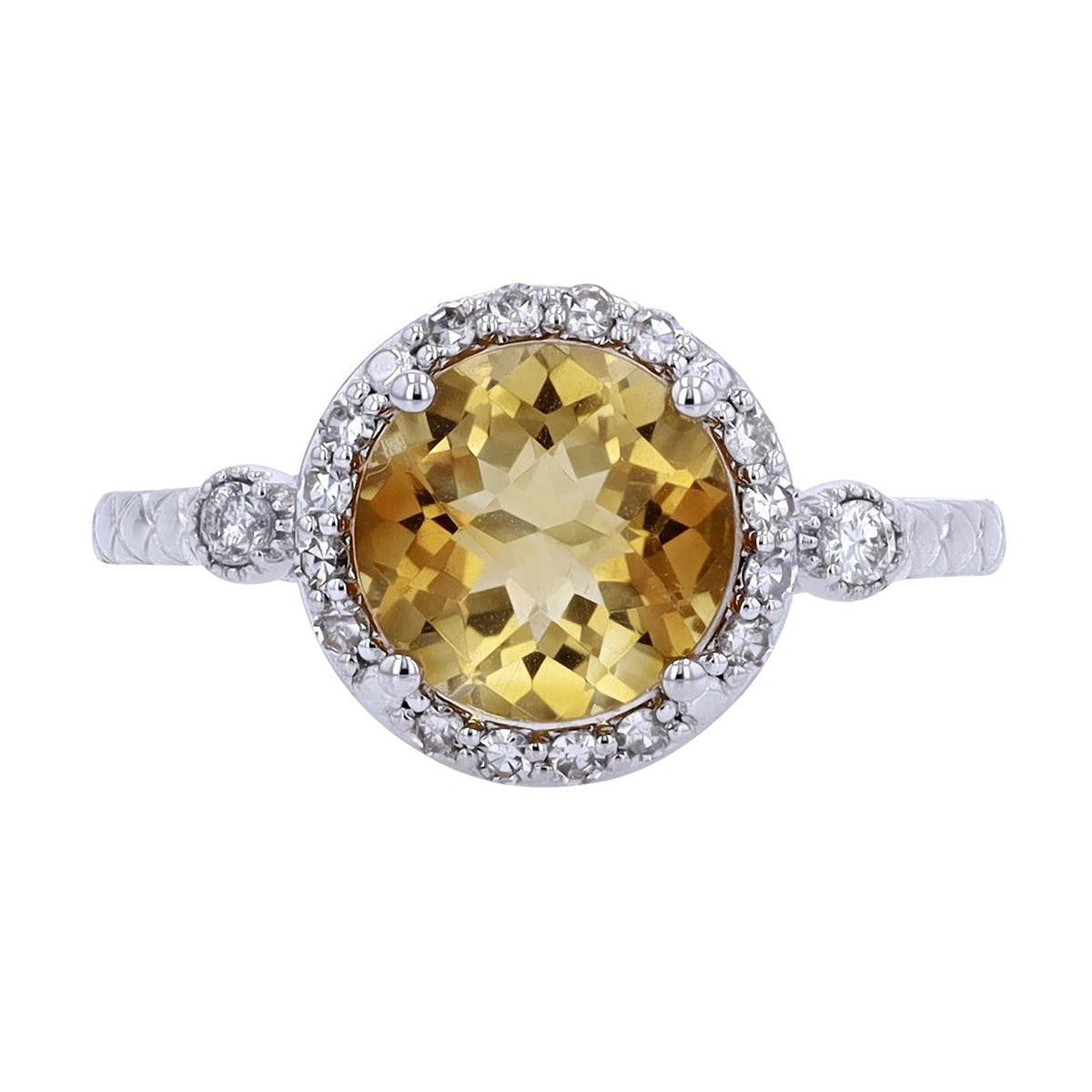 14K Halo Gemstone Ring<p><strong>More Colors Available</p></strong>