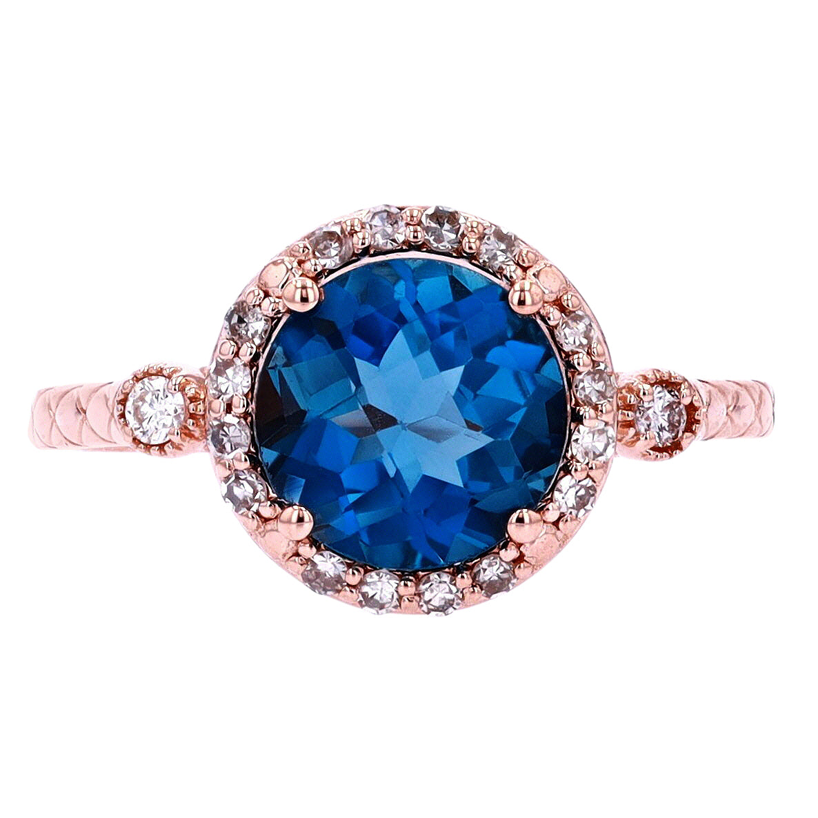 14K Halo Gemstone Ring<p><strong>More Colors Available</p></strong>