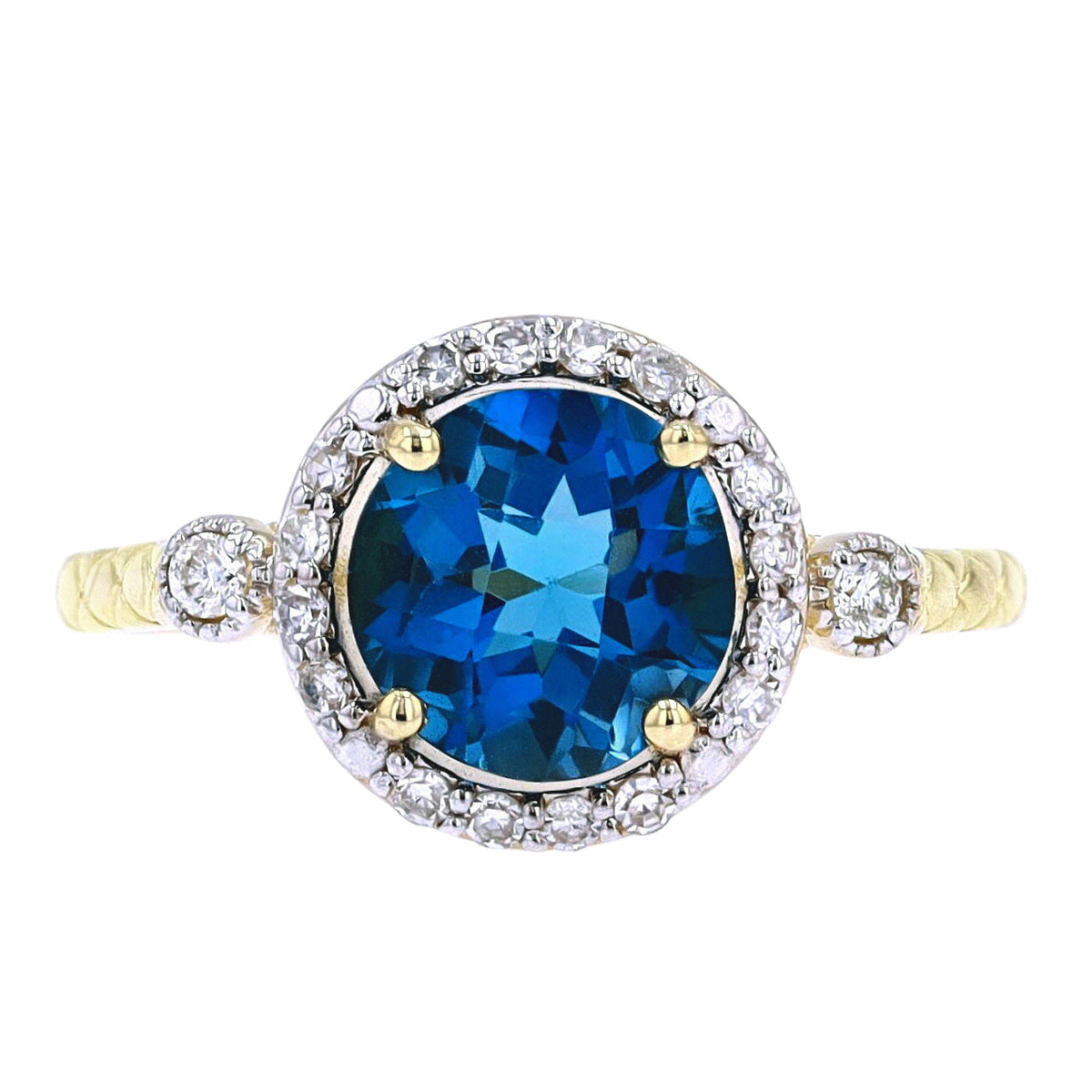 14K Halo Gemstone Ring<p><strong>More Colors Available</p></strong>