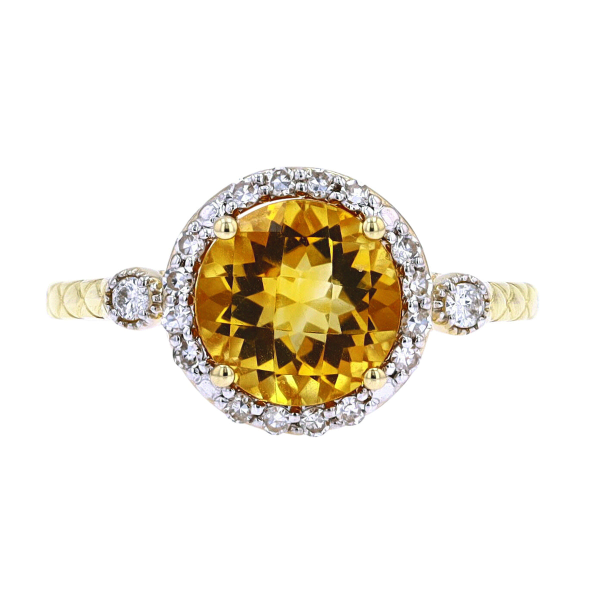 14K Halo Gemstone Ring<p><strong>More Colors Available</p></strong>