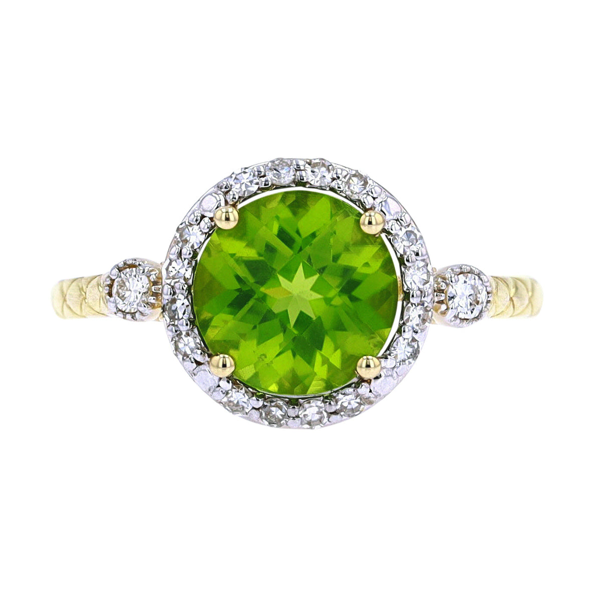 14K Halo Gemstone Ring<p><strong>More Colors Available</p></strong>