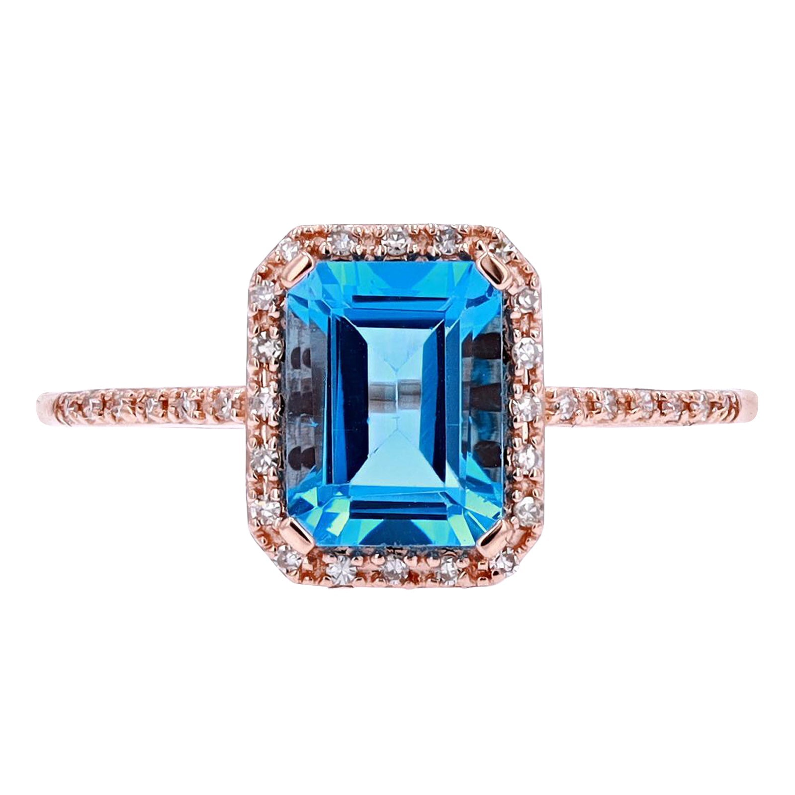 14K Gemstone Center Halo Ring<p><strong>More Colors Available</p></strong>