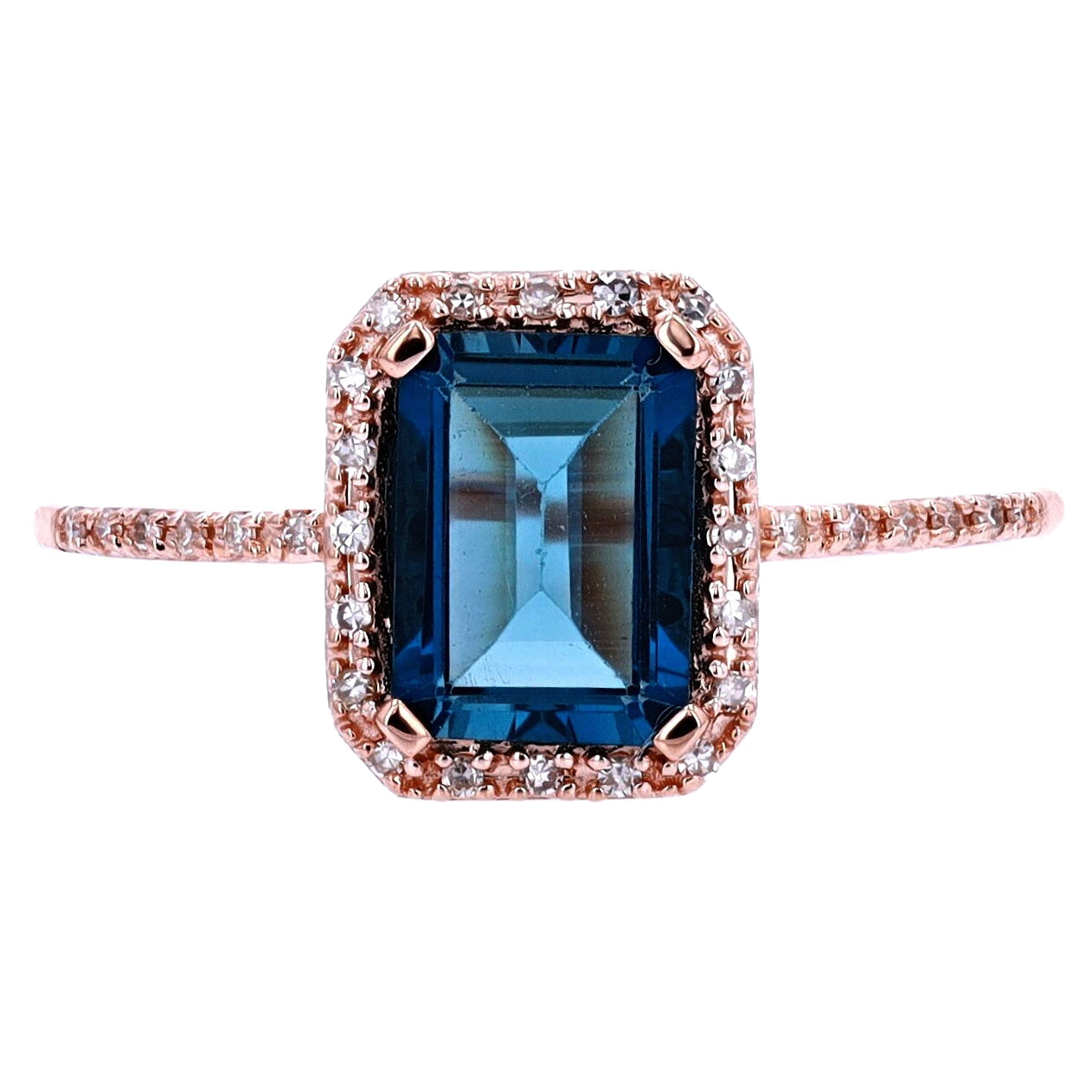 14K Gemstone Center Halo Ring<p><strong>More Colors Available</p></strong>