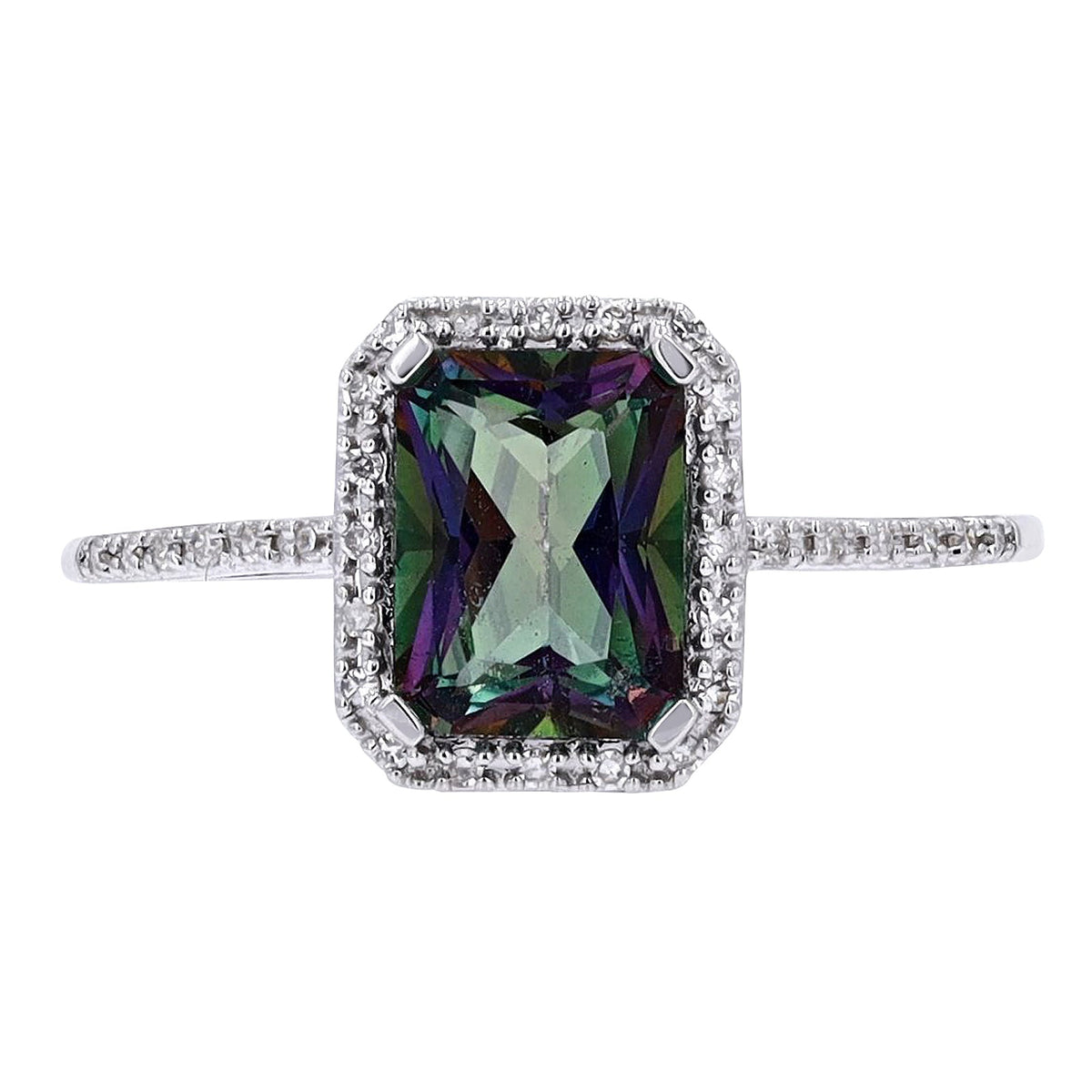 14K Gemstone Center Halo Ring<p><strong>More Colors Available</p></strong>