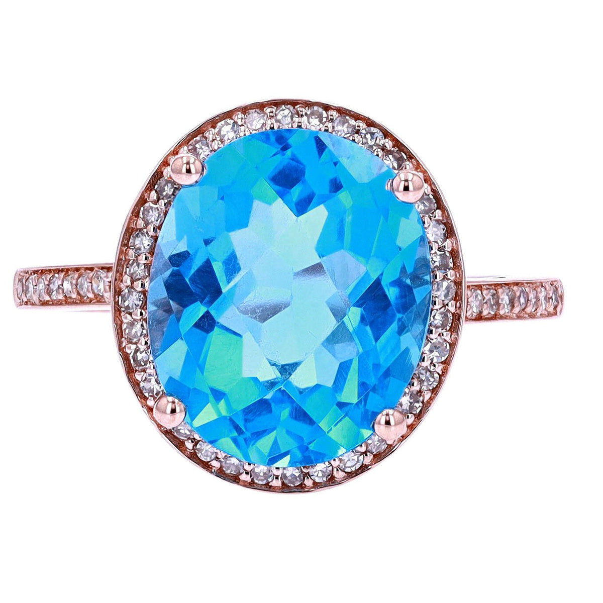 14K Checkerboard Cut Oval Topaz Ring<p><strong>More Colors Available</p></strong>