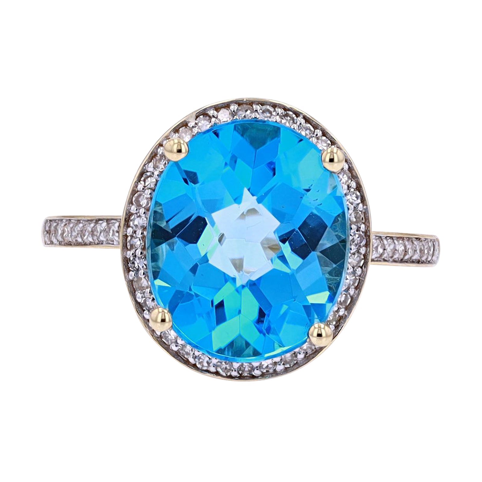 14K Checkerboard Cut Oval Topaz Ring<p><strong>More Colors Available</p></strong>