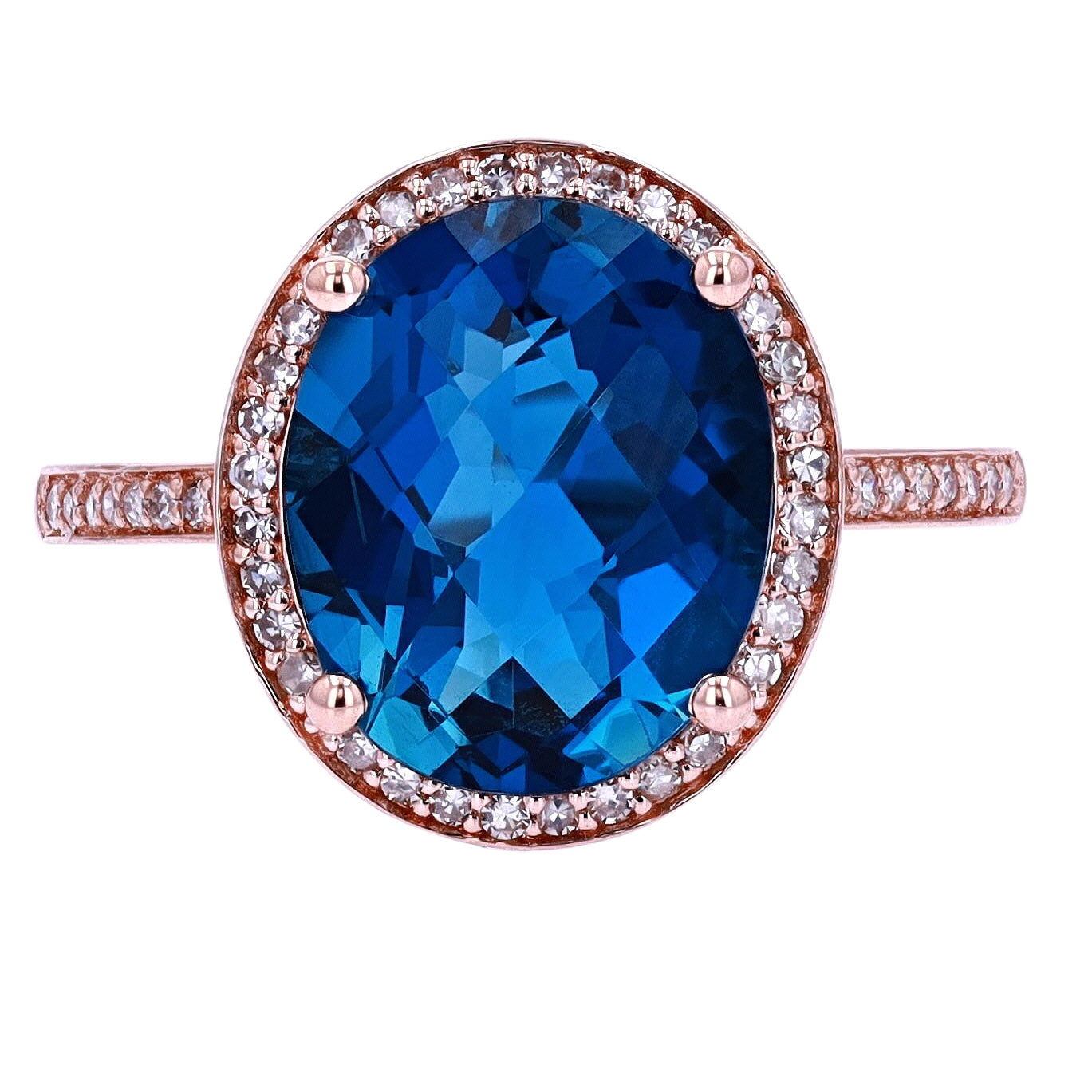 14K Checkerboard Cut Oval Topaz Ring<p><strong>More Colors Available</p></strong>