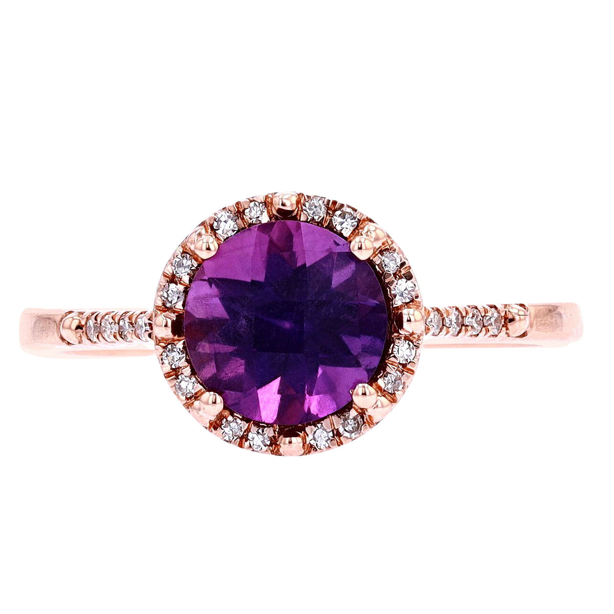 14K Gemstone Halo Ring<p><strong>More Colors Available</p></strong>