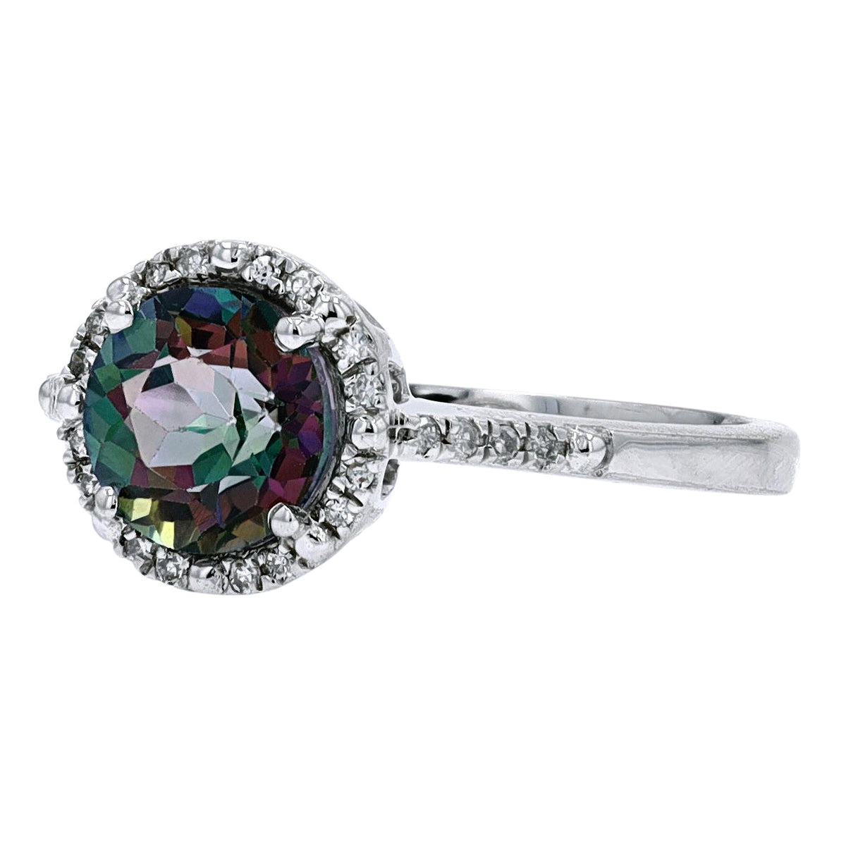 14K Gemstone Halo Ring<p><strong>More Colors Available</p></strong>