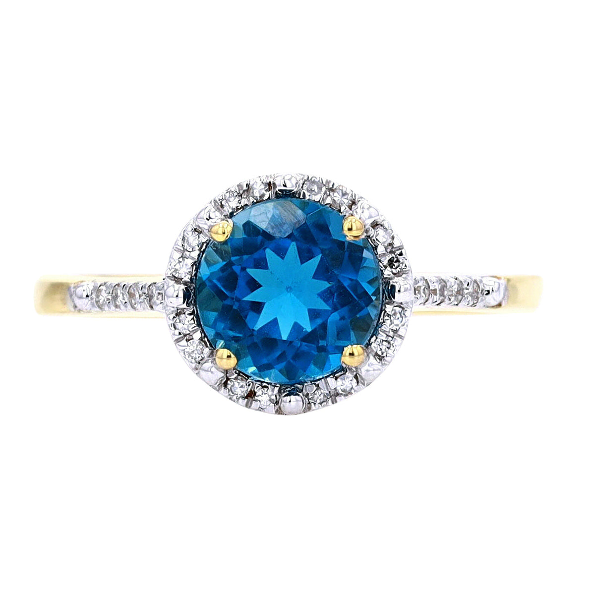 14K Gemstone Halo Ring<p><strong>More Colors Available</p></strong>