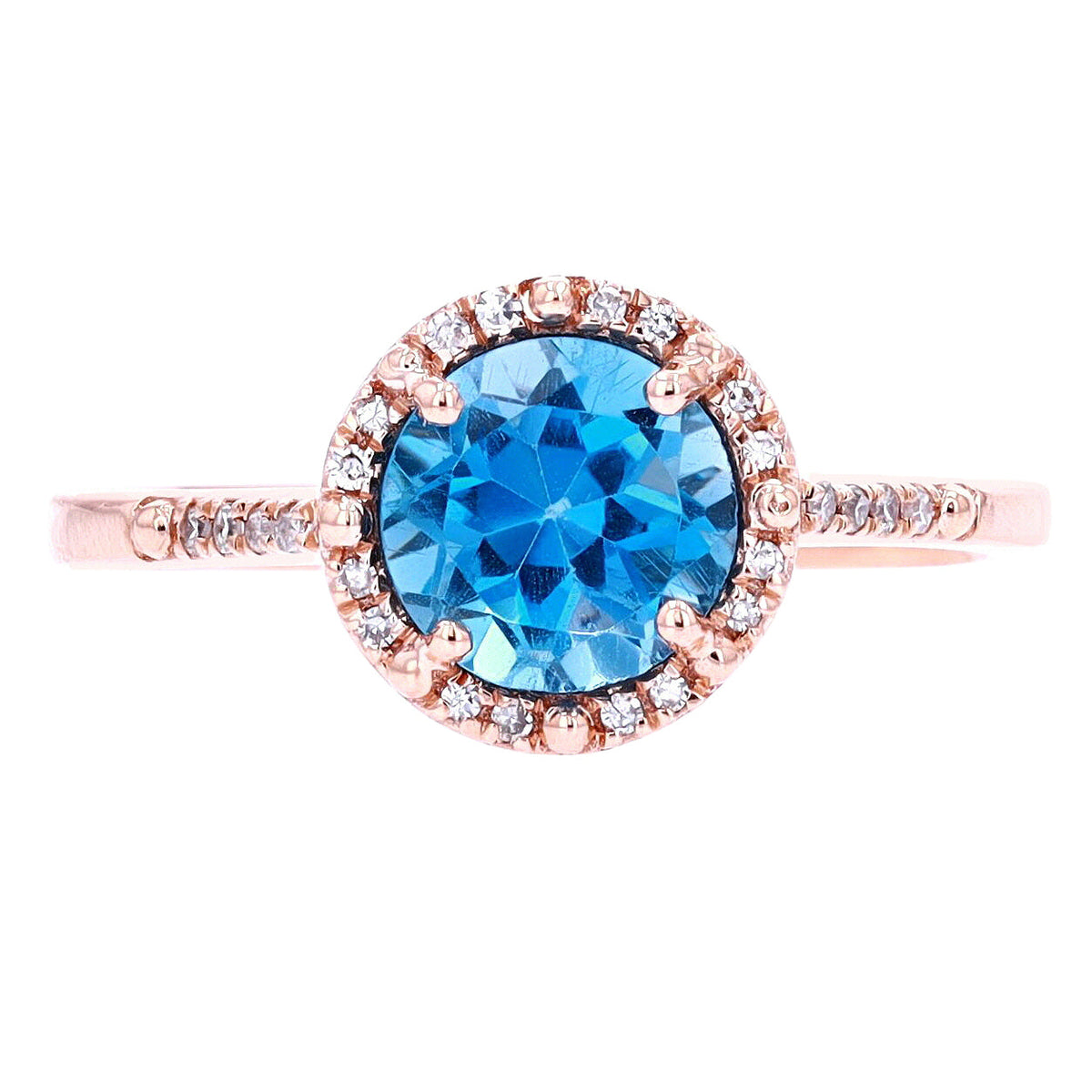14K Gemstone Halo Ring<p><strong>More Colors Available</p></strong>