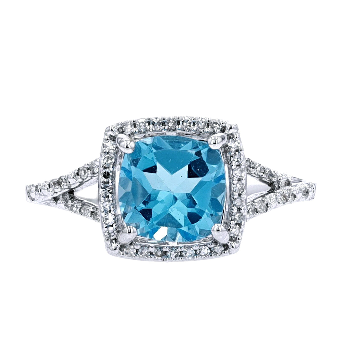 14K Cushion Cut Center Gemstone Ring<p><strong>More Colors Available</p></strong>
