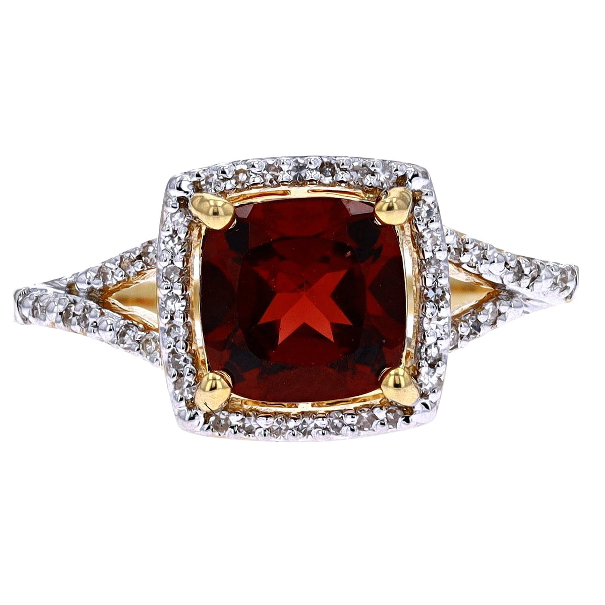 14K Cushion Cut Center Gemstone Ring<p><strong>More Colors Available</p></strong>