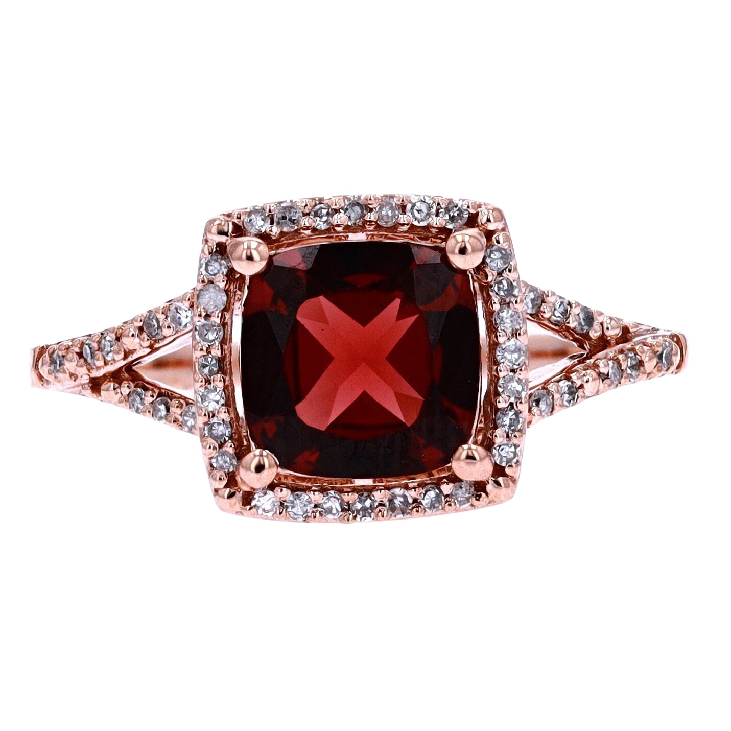 14K Cushion Cut Center Gemstone Ring<p><strong>More Colors Available</p></strong>
