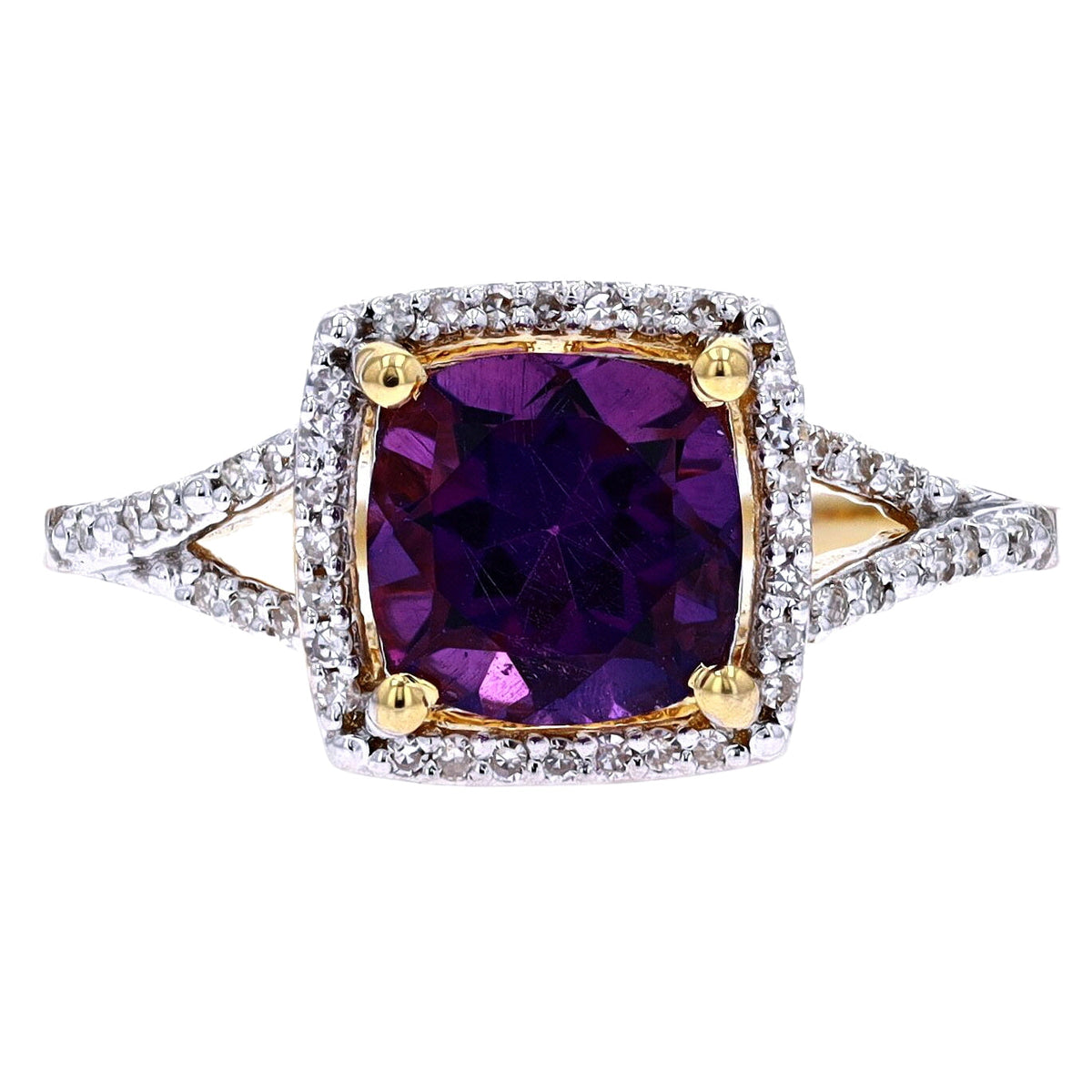 14K Cushion Cut Center Gemstone Ring<p><strong>More Colors Available</p></strong>