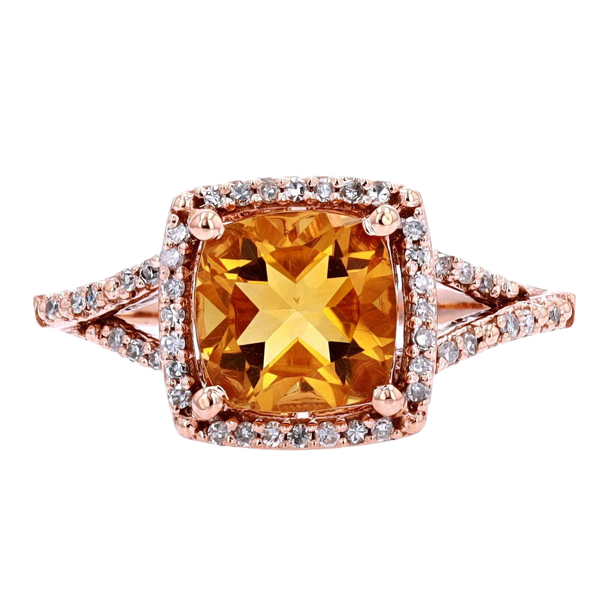 14K Cushion Cut Center Gemstone Ring<p><strong>More Colors Available</p></strong>