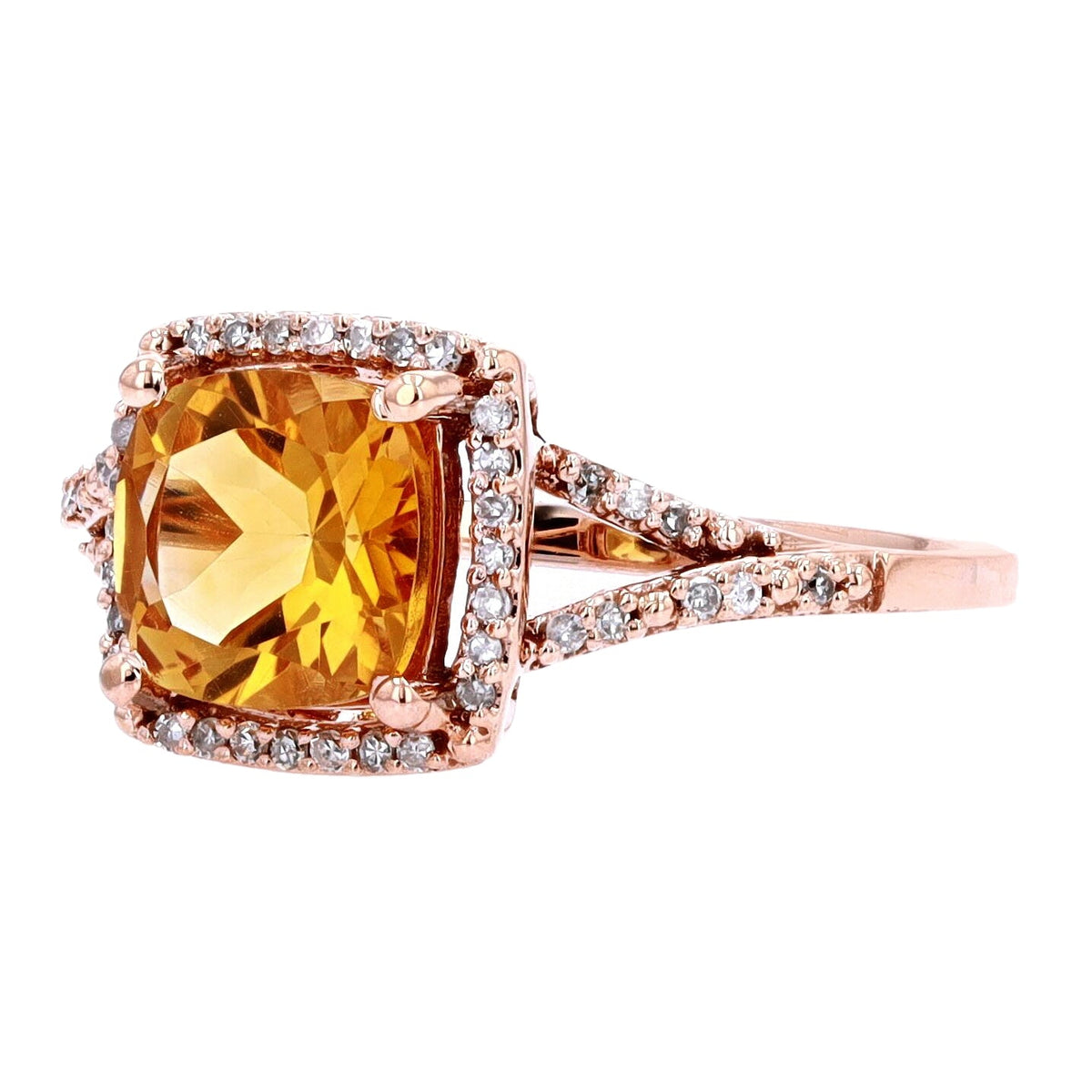 14K Cushion Cut Center Gemstone Ring<p><strong>More Colors Available</p></strong>