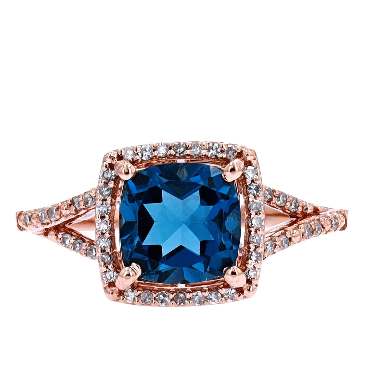 14K Cushion Cut Center Gemstone Ring<p><strong>More Colors Available</p></strong>