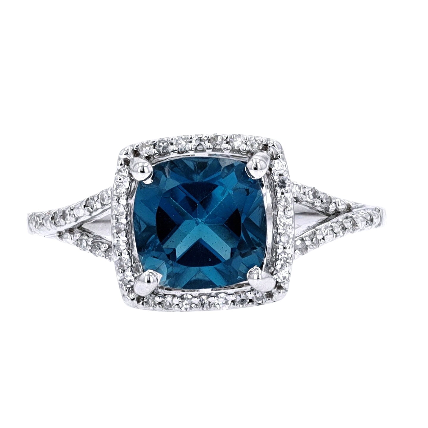 14K Cushion Cut Center Gemstone Ring<p><strong>More Colors Available</p></strong>