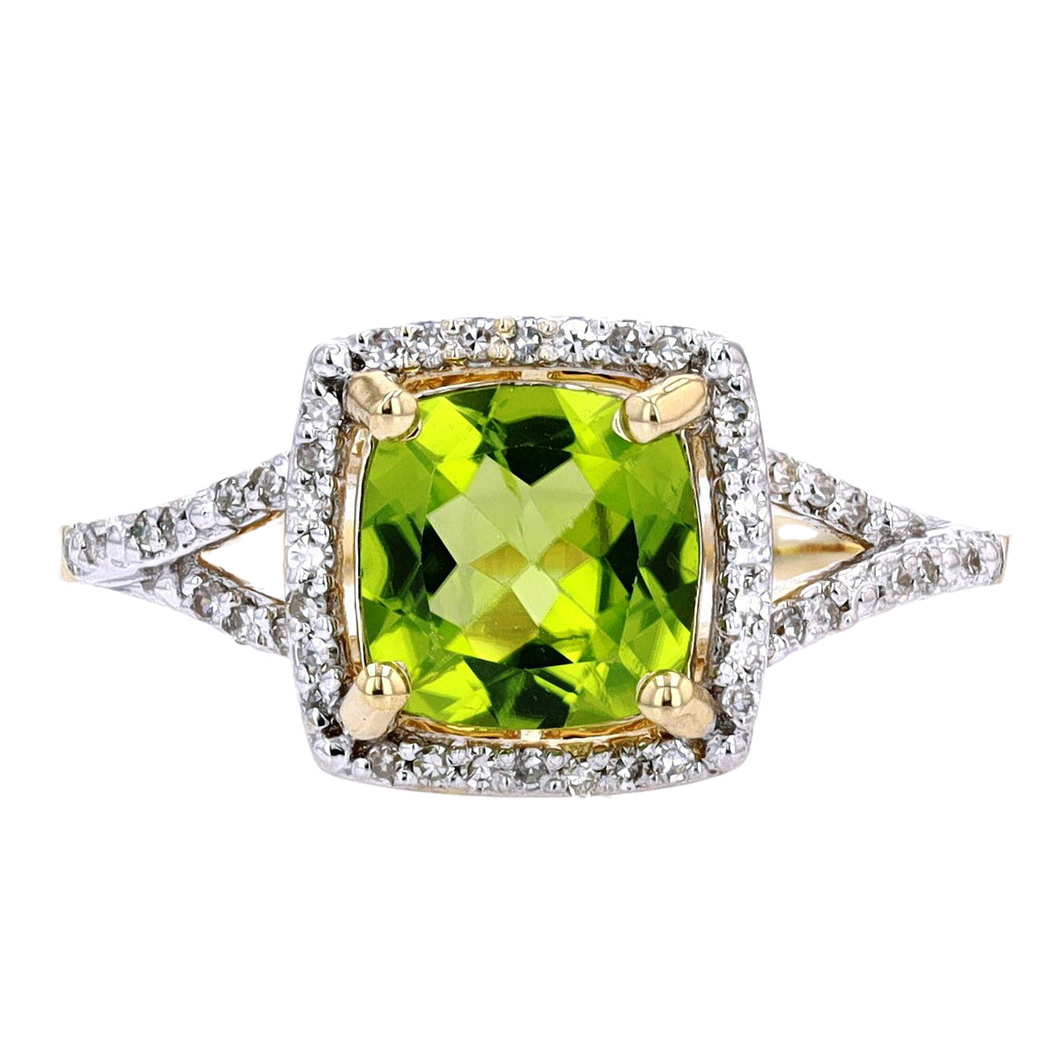 14K Cushion Cut Center Gemstone Ring<p><strong>More Colors Available</p></strong>