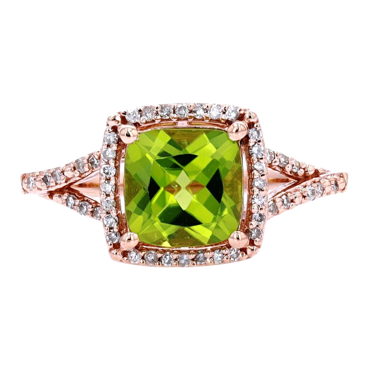 14K Cushion Cut Center Gemstone Ring<p><strong>More Colors Available</p></strong>