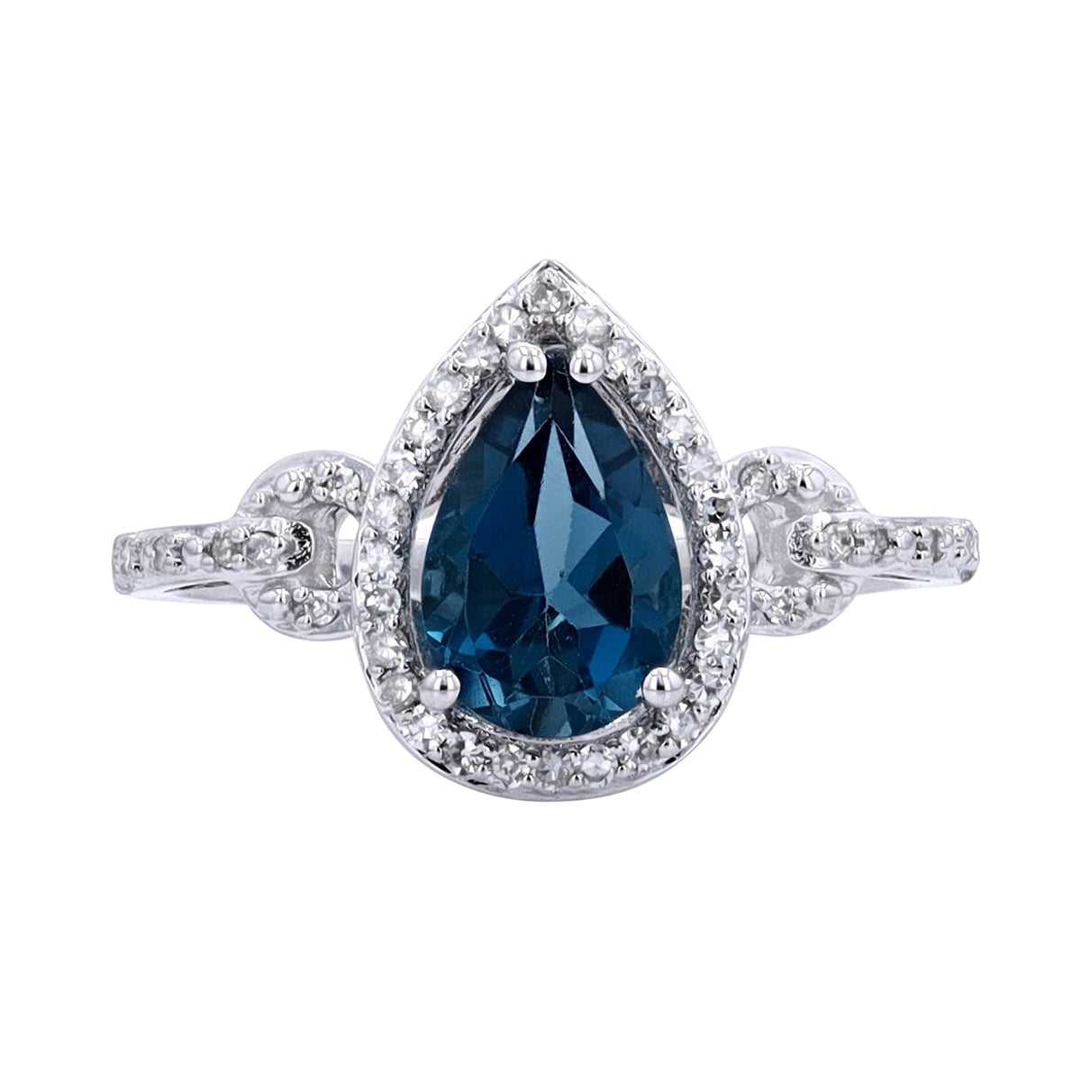 14K Pear Shape Gemstone with Horsebit Shank Ring<p><strong>More Colors Available</p></strong>