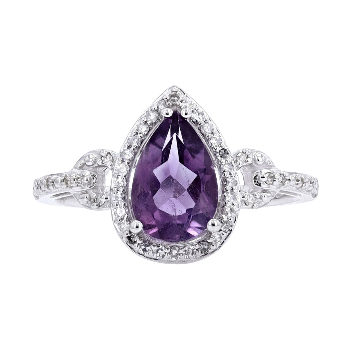 14K Pear Shape Gemstone with Horsebit Shank Ring<p><strong>More Colors Available</p></strong>