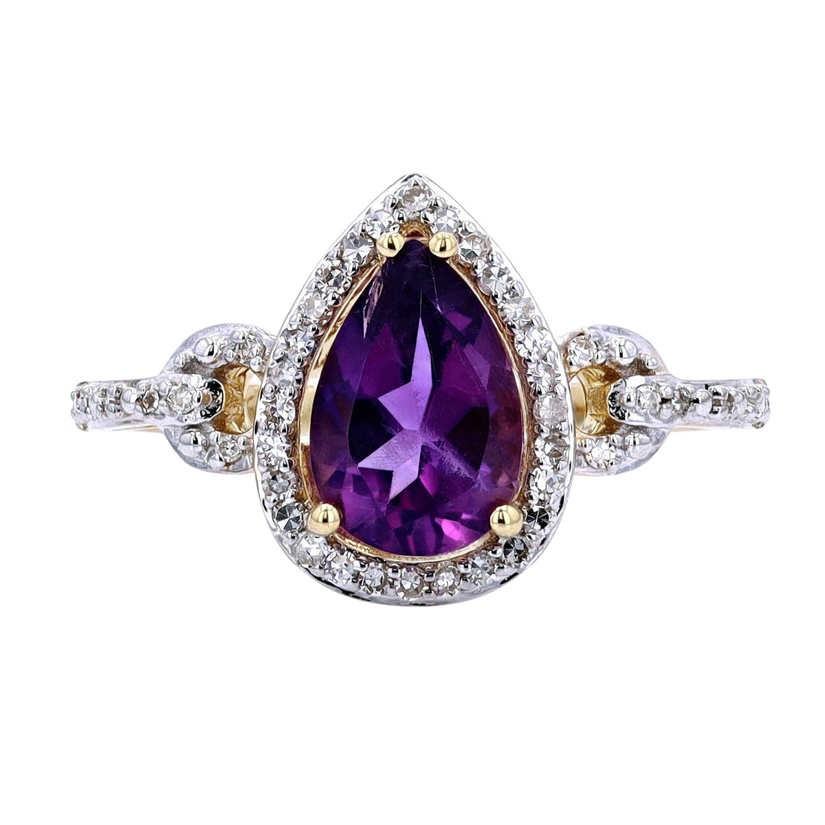 14K Pear Shape Gemstone with Horsebit Shank Ring<p><strong>More Colors Available</p></strong>
