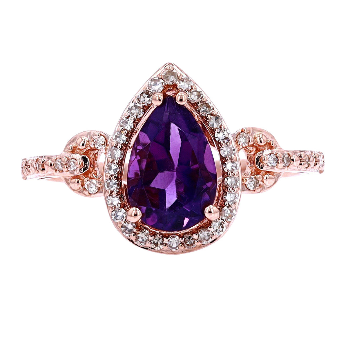 14K Pear Shape Gemstone with Horsebit Shank Ring<p><strong>More Colors Available</p></strong>
