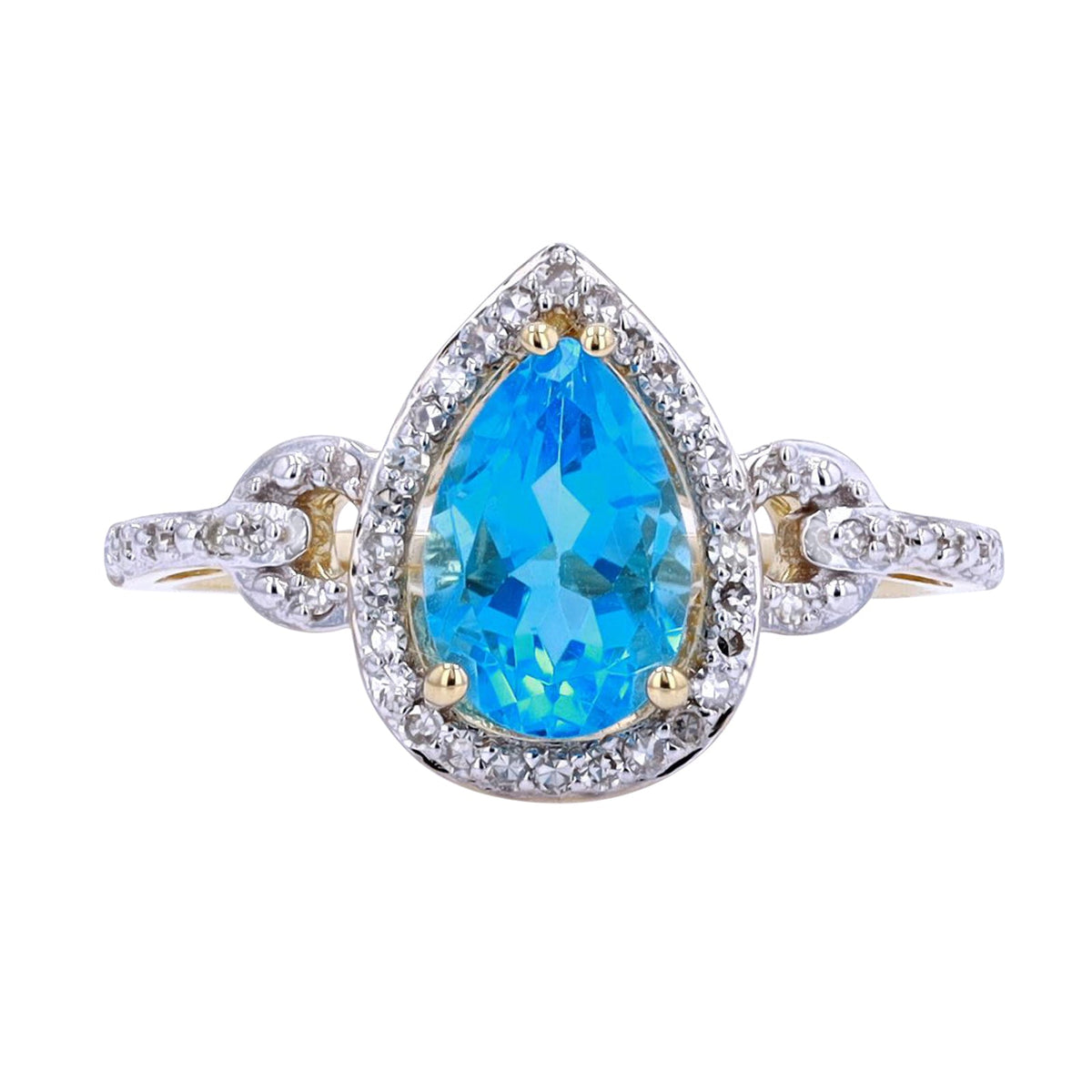 14K Pear Shape Gemstone with Horsebit Shank Ring<p><strong>More Colors Available</p></strong>