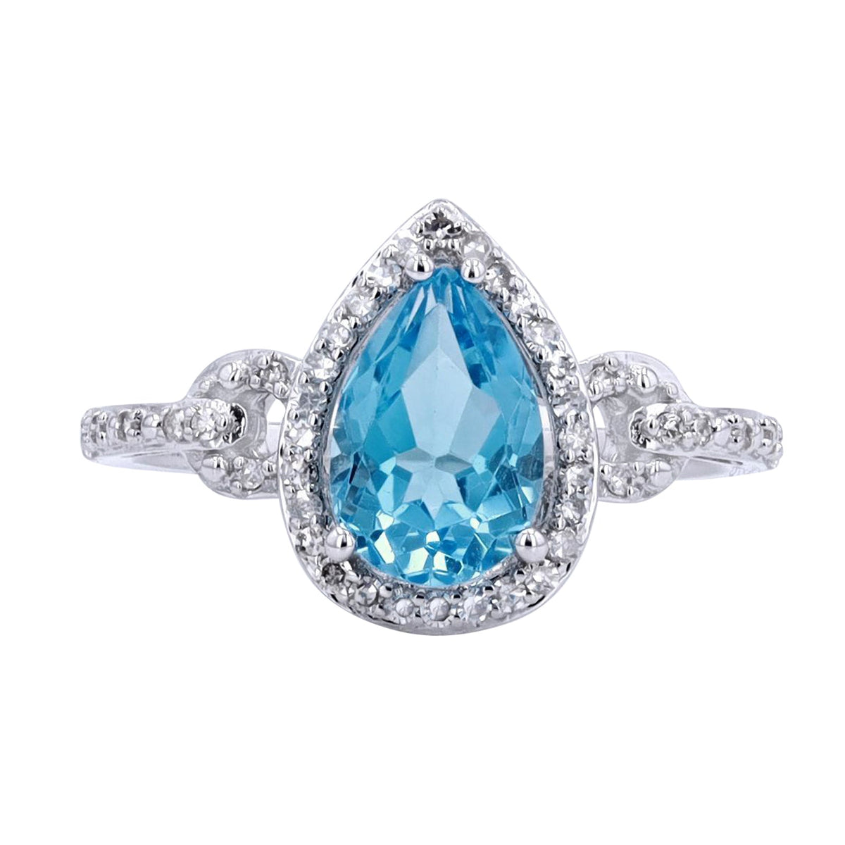 14K Pear Shape Gemstone with Horsebit Shank Ring<p><strong>More Colors Available</p></strong>