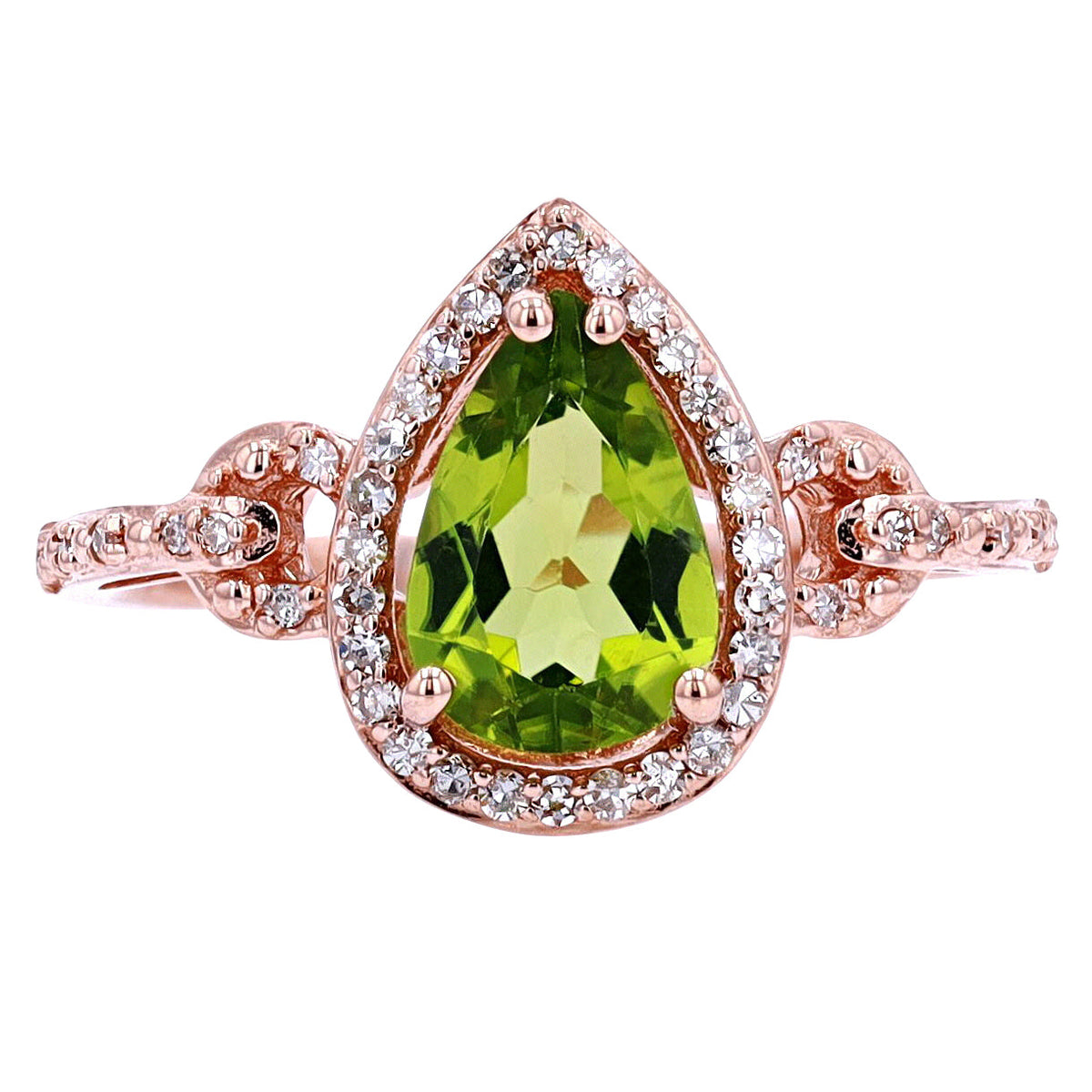 14K Pear Shape Gemstone with Horsebit Shank Ring<p><strong>More Colors Available</p></strong>