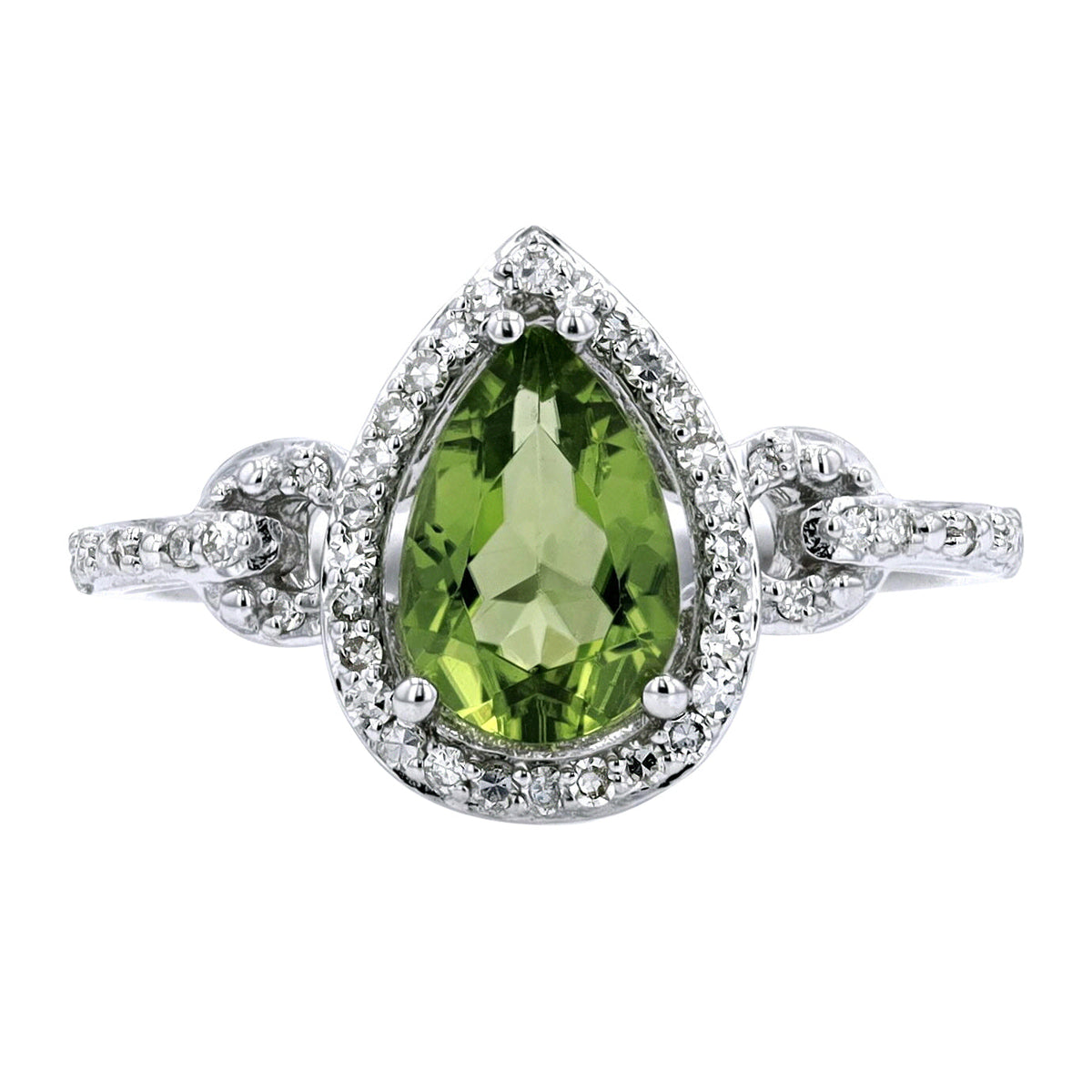14K Pear Shape Gemstone with Horsebit Shank Ring<p><strong>More Colors Available</p></strong>