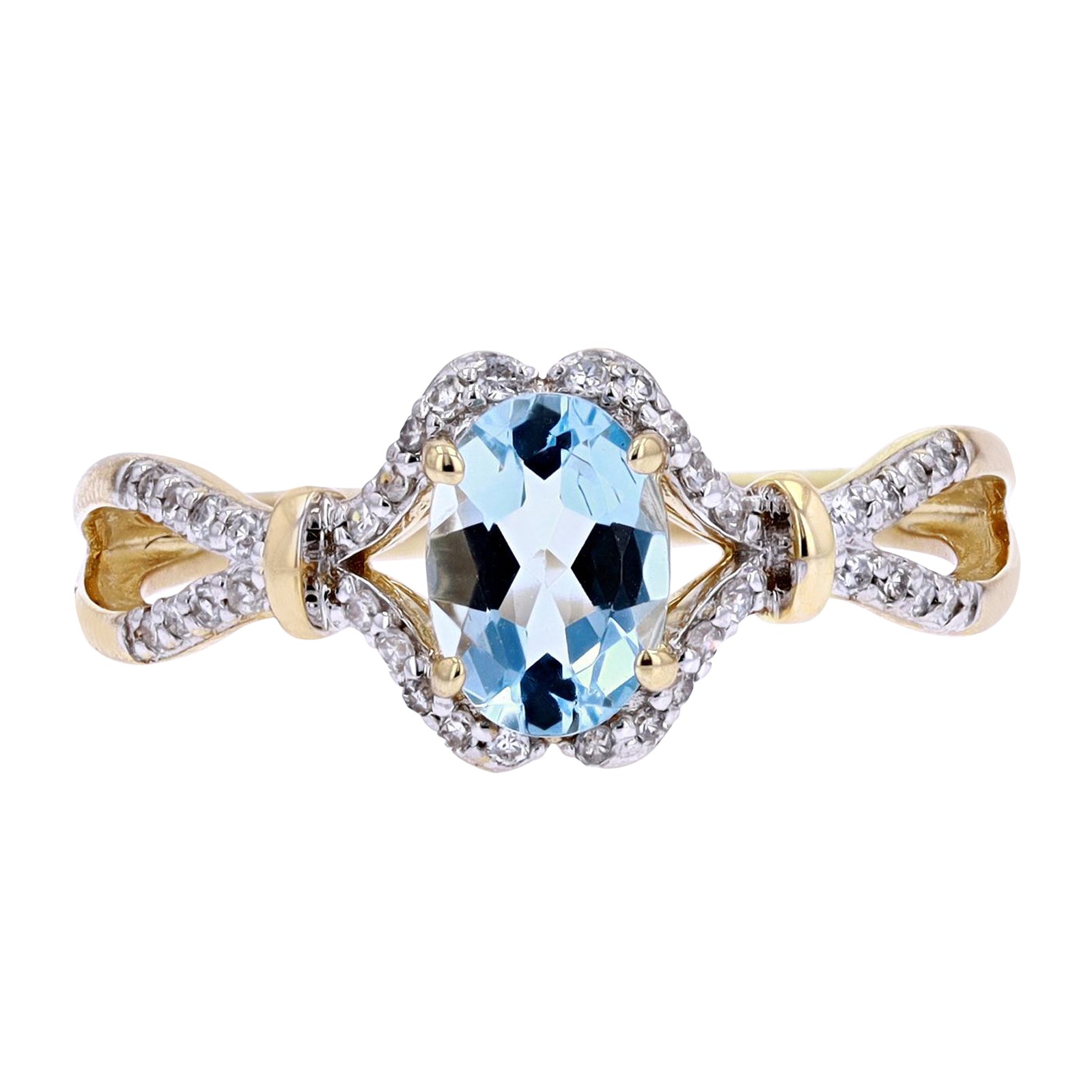 14K WG Oval Center Gemstone Ring<p><strong>More Colors Available</p></strong>