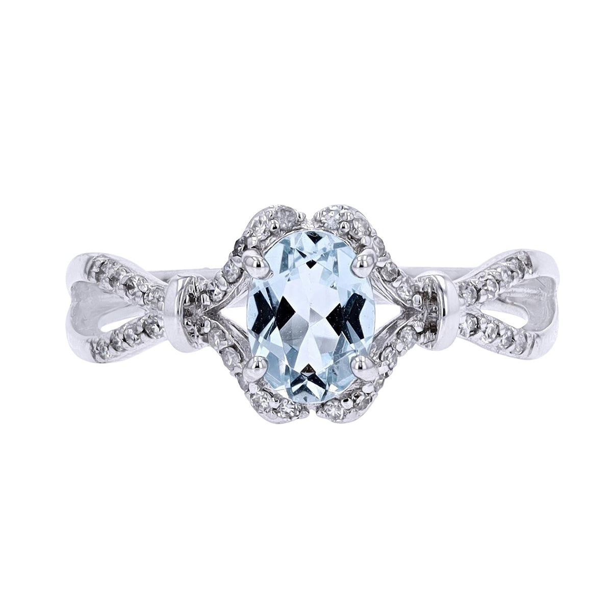 14K WG Oval Center Gemstone Ring<p><strong>More Colors Available</p></strong>