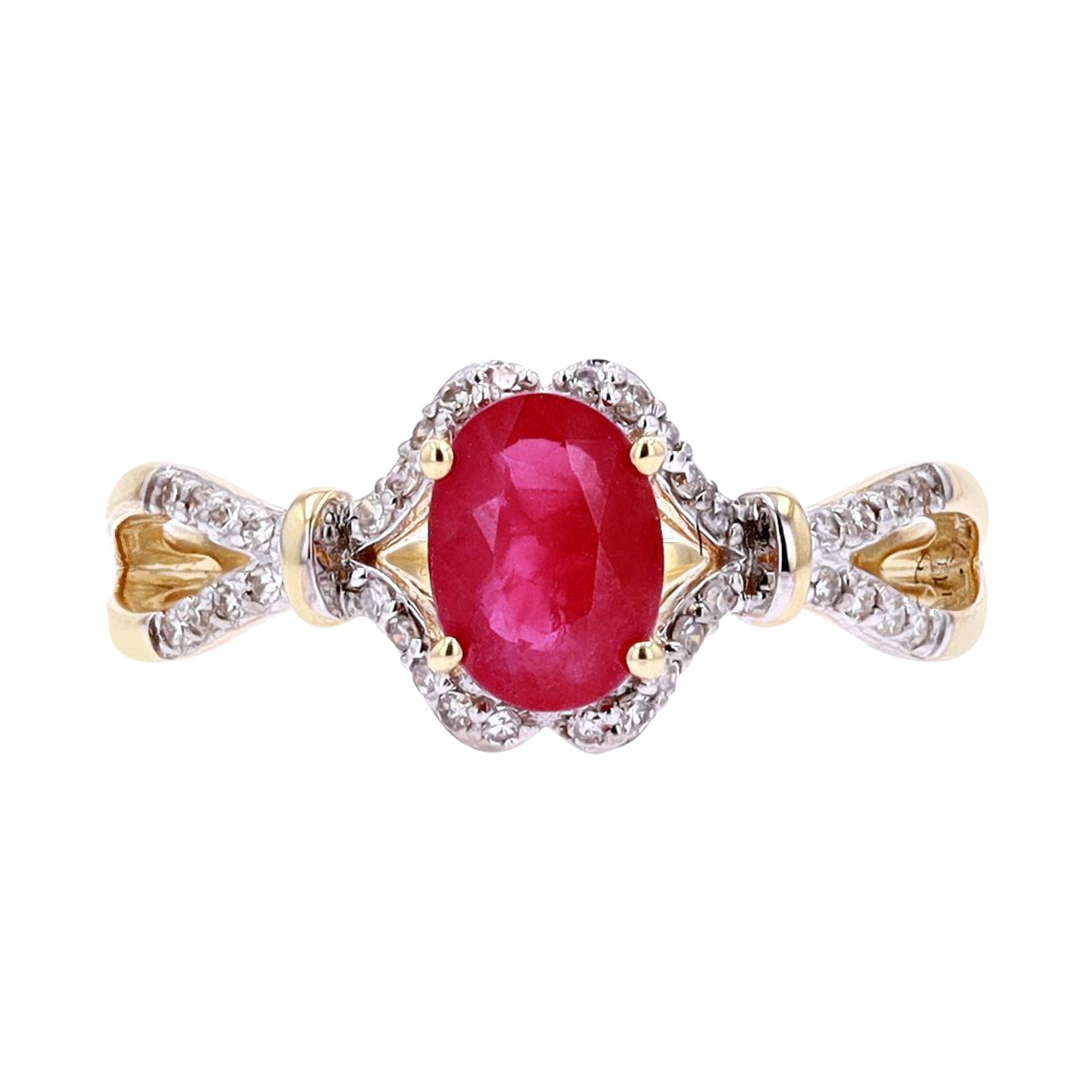 14K WG Oval Center Gemstone Ring<p><strong>More Colors Available</p></strong>