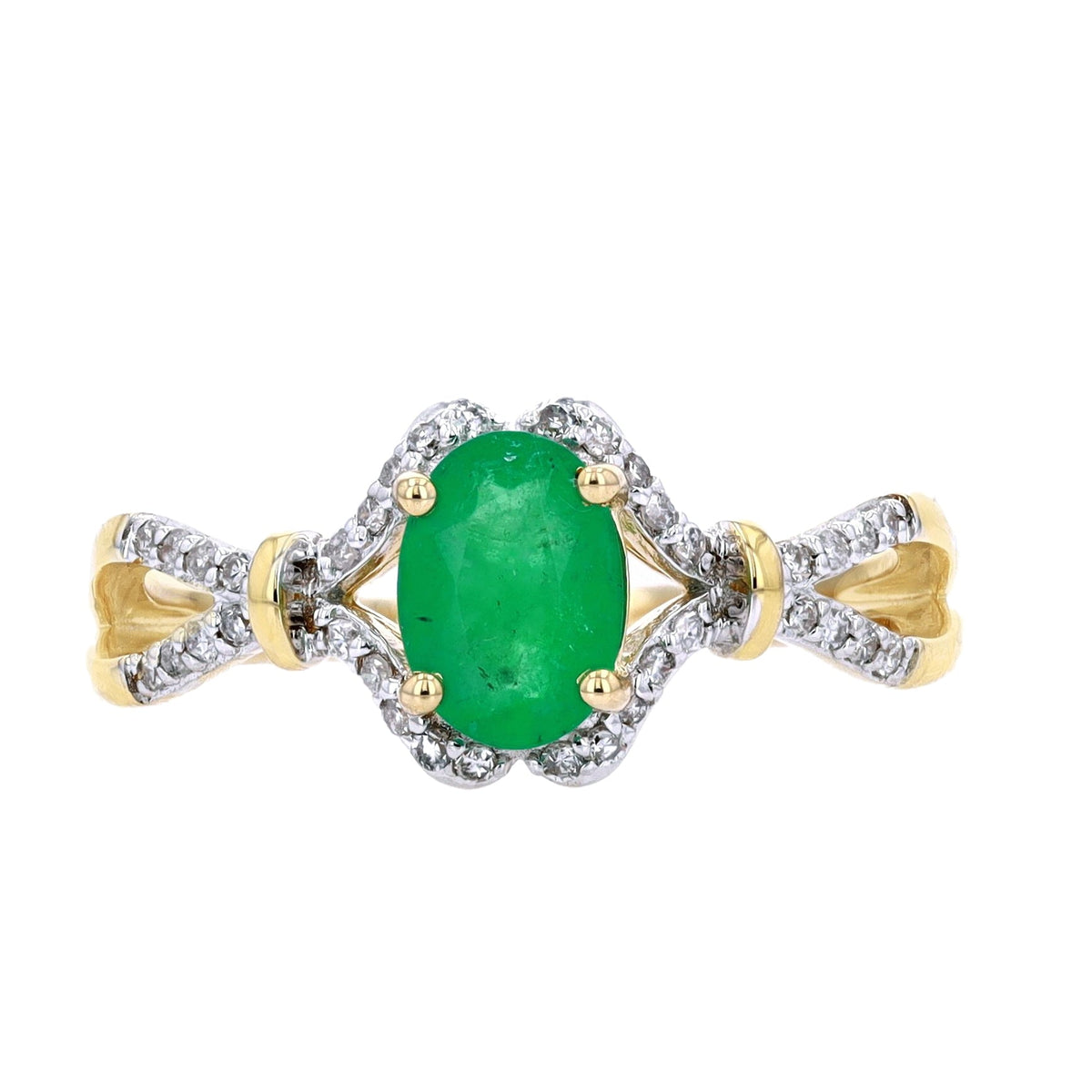14K WG Oval Center Gemstone Ring<p><strong>More Colors Available</p></strong>