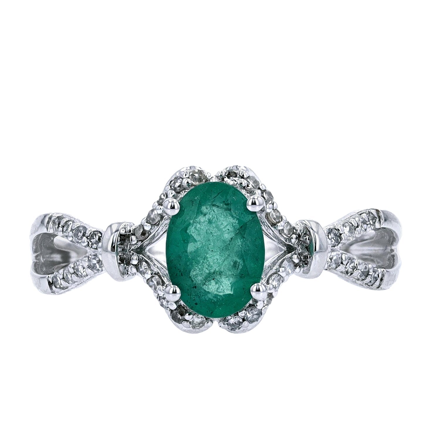 14K WG Oval Center Gemstone Ring<p><strong>More Colors Available</p></strong>