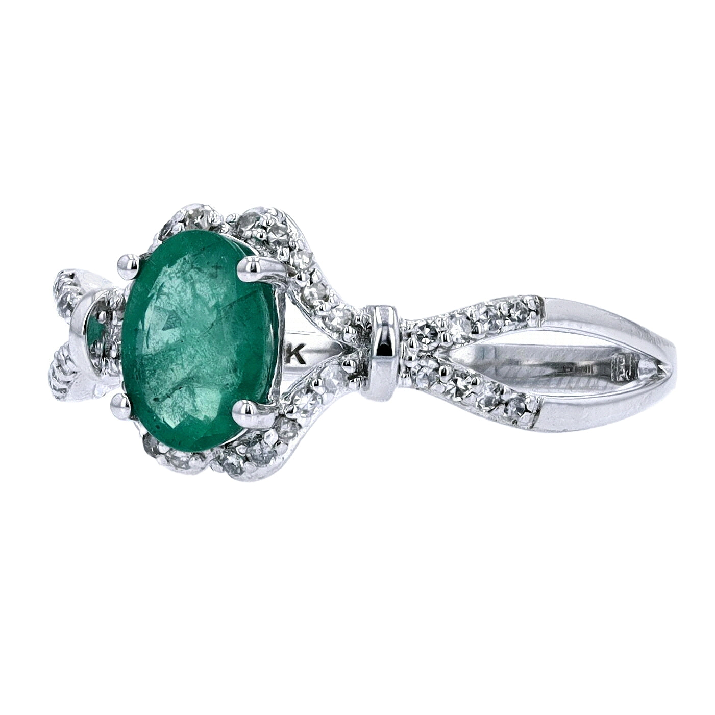 14K WG Oval Center Gemstone Ring<p><strong>More Colors Available</p></strong>