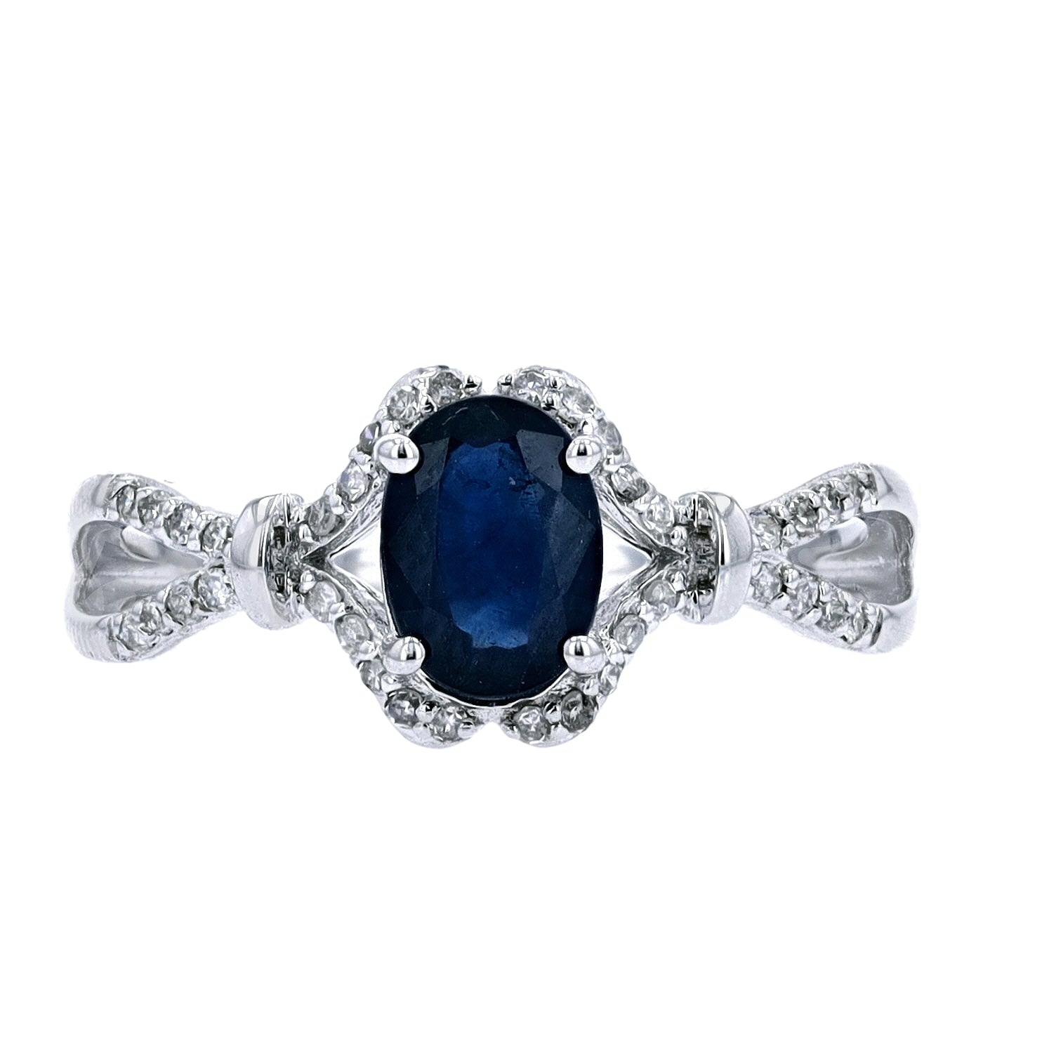 14K WG Oval Center Gemstone Ring<p><strong>More Colors Available</p></strong>