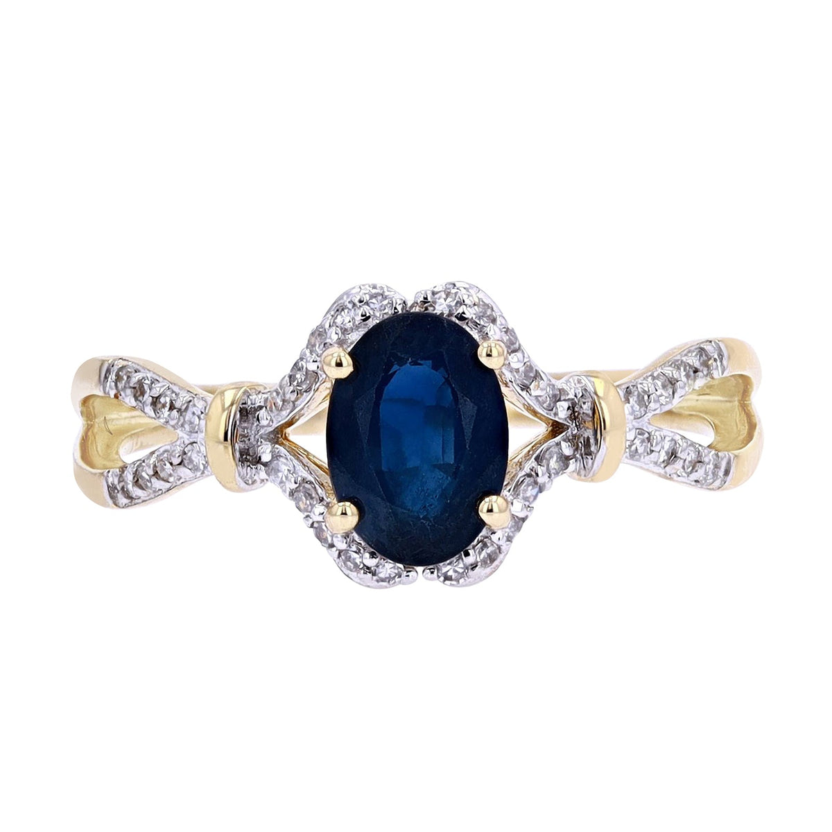 14K WG Oval Center Gemstone Ring<p><strong>More Colors Available</p></strong>