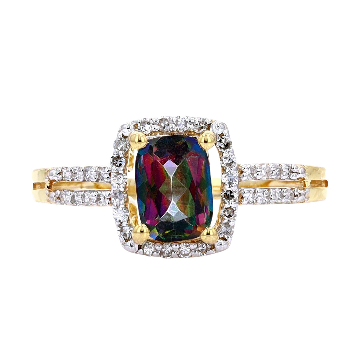 14K Birthstone Halo Rings<p><strong>More Colors Available</p></strong>