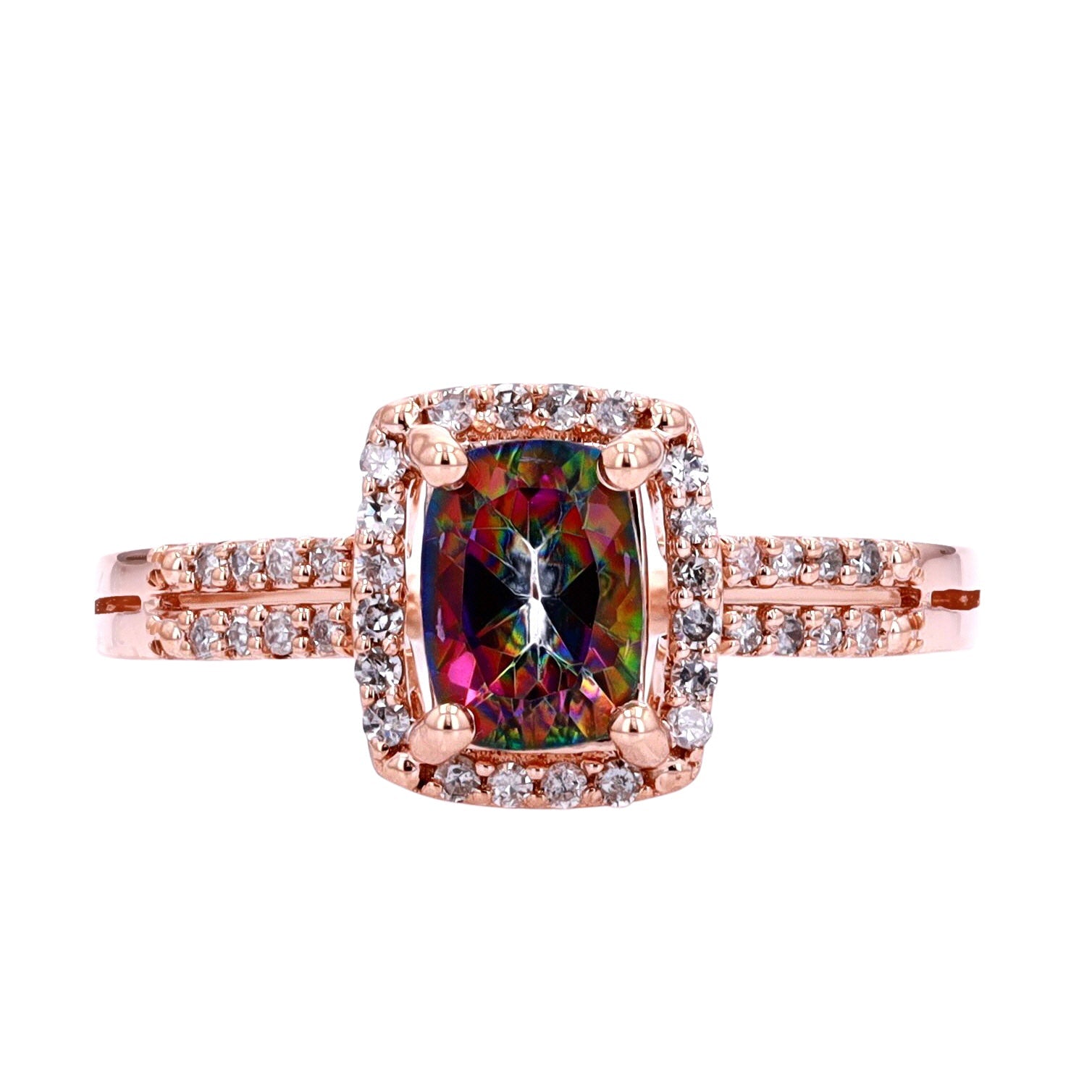 14K Birthstone Halo Rings<p><strong>More Colors Available</p></strong>