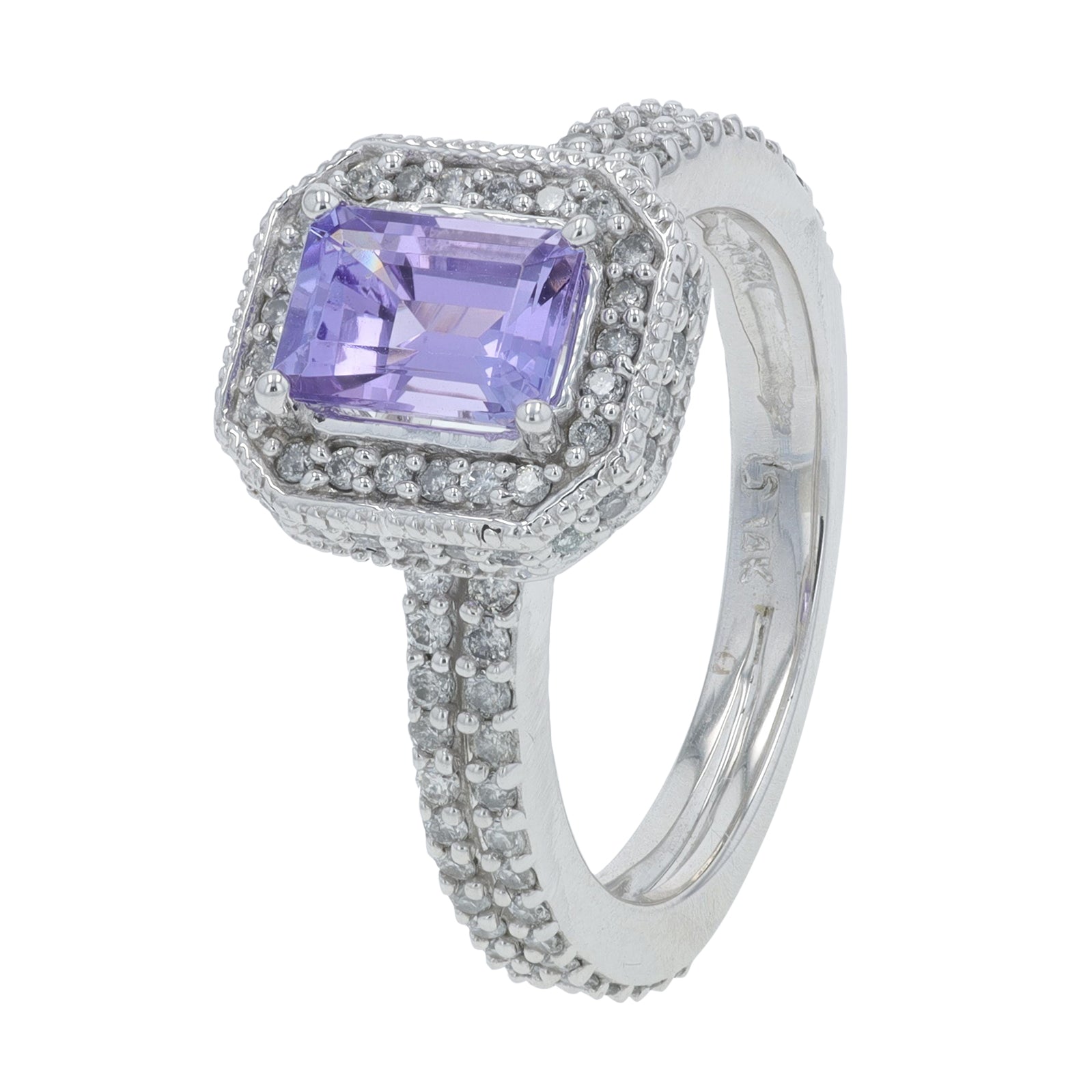 14K EFFY WG 1.14 CT Tanzanite Halo Ring