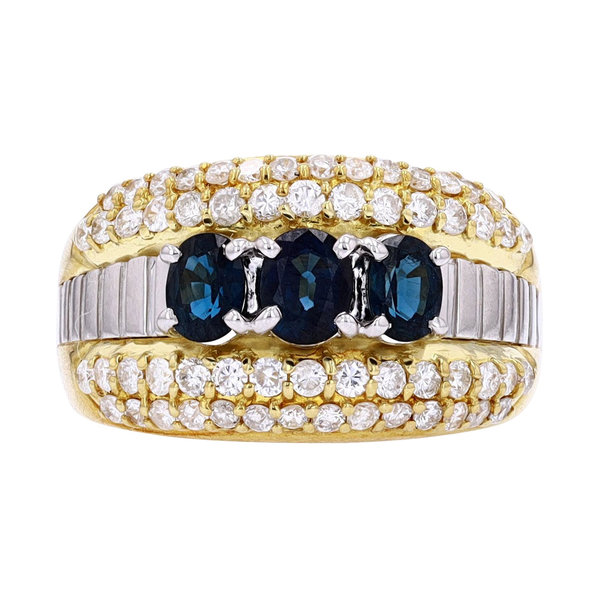 PT900/18K YG Three Stone Sapphire Ring<p><strong>$1,169</p></strong>