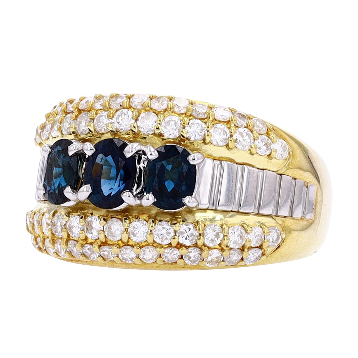 PT900/18K YG Three Stone Sapphire Ring<p><strong>$1,169</p></strong>
