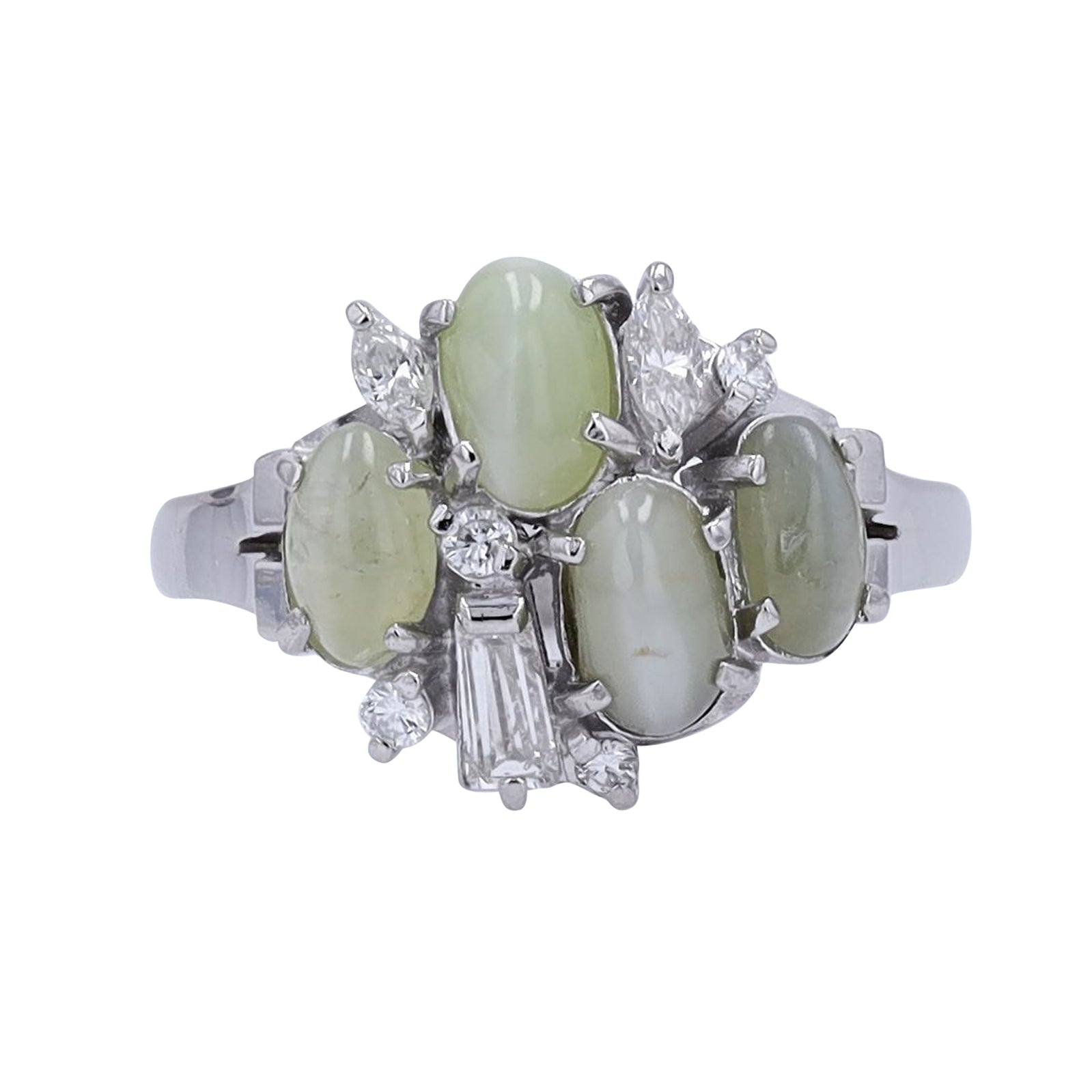 PT900 2.40 CTW Chrysoberyl Four Stone Ring<p><strong>$999</p></strong>