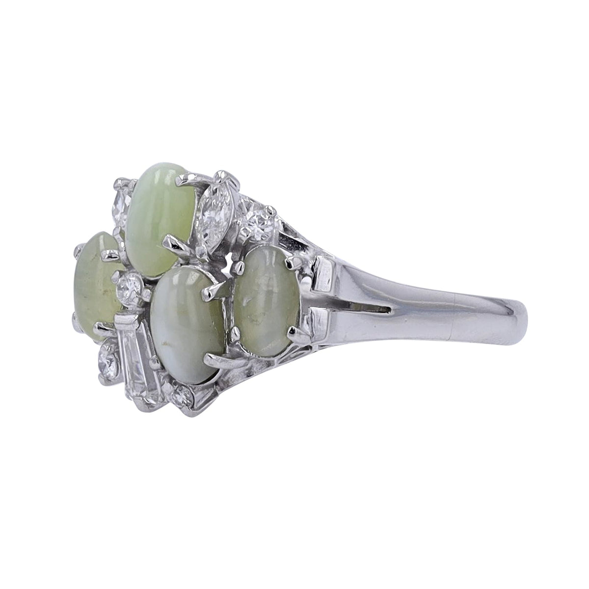 PT900 2.40 CTW Chrysoberyl Four Stone Ring<p><strong>$999</p></strong>